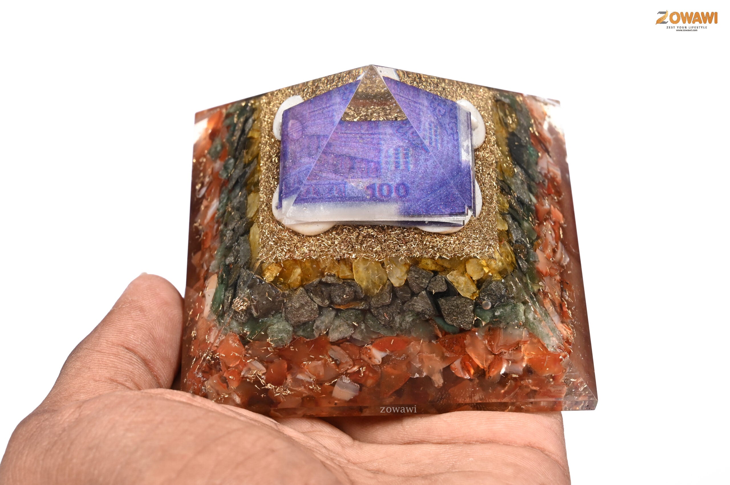 Energized Money Attraction Orgonite Pyramid