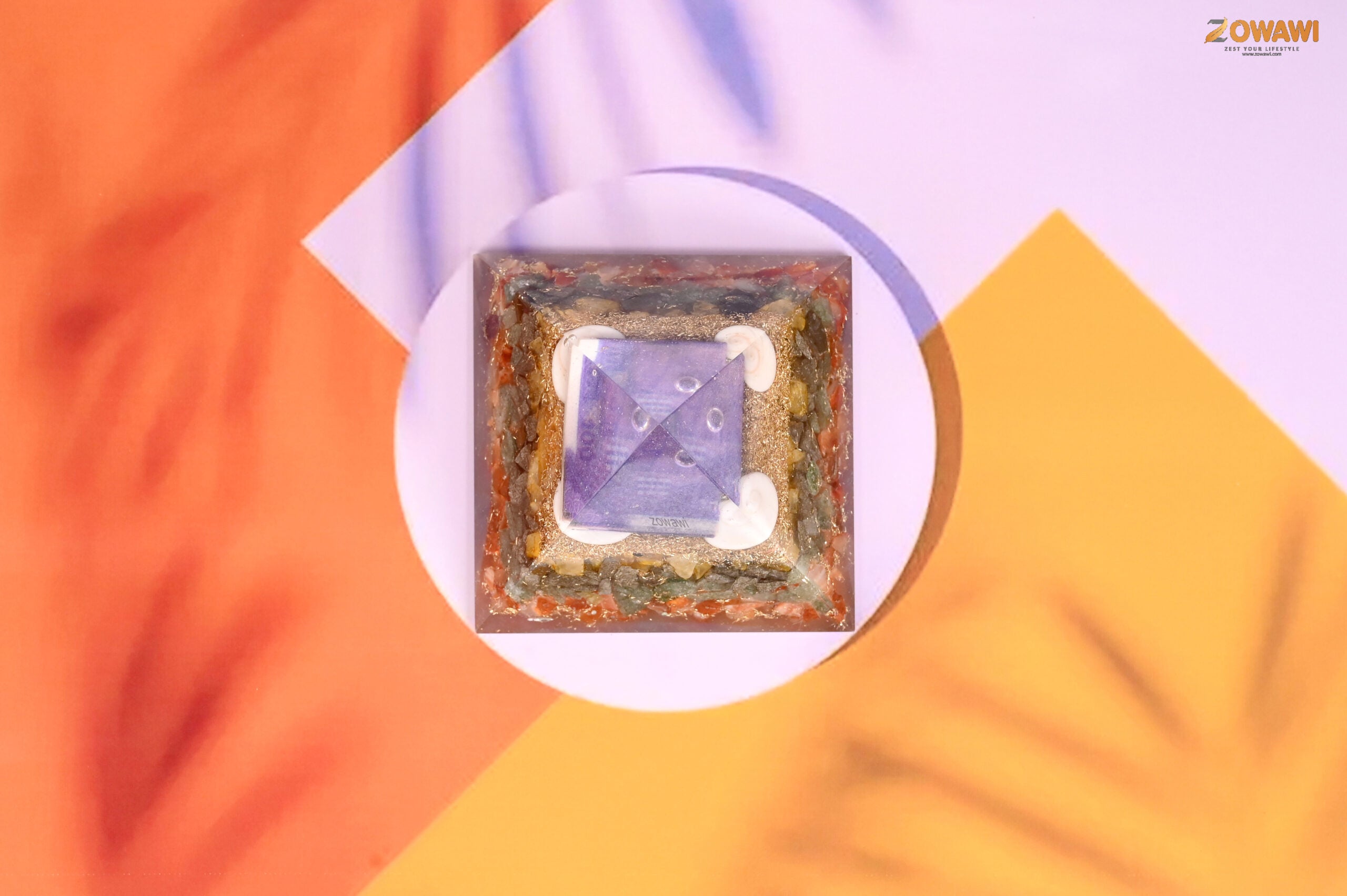 Money Attraction Orgonite Pyramid With Crystals