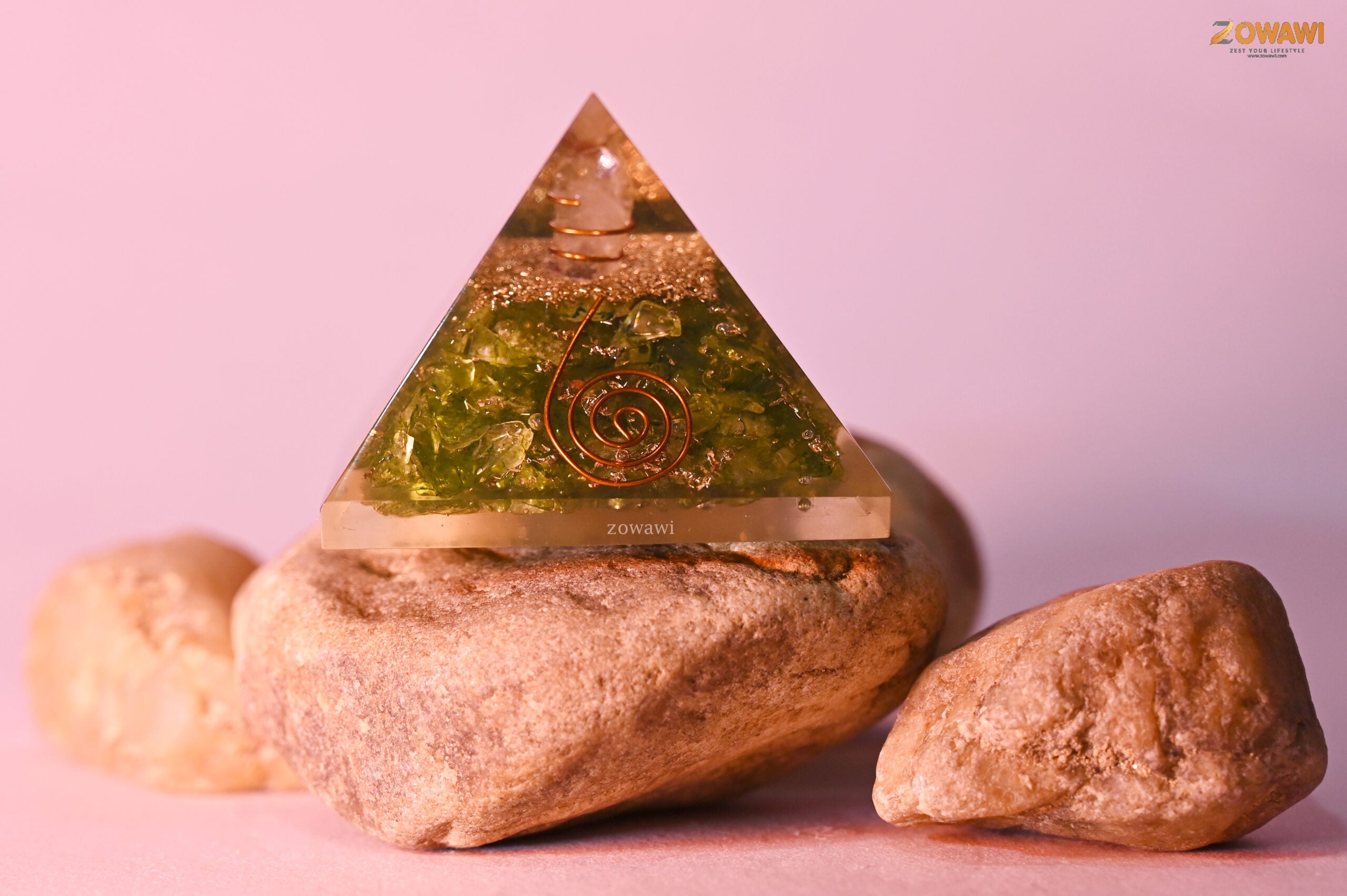 Energized Peridot Orgonite Pyramid
