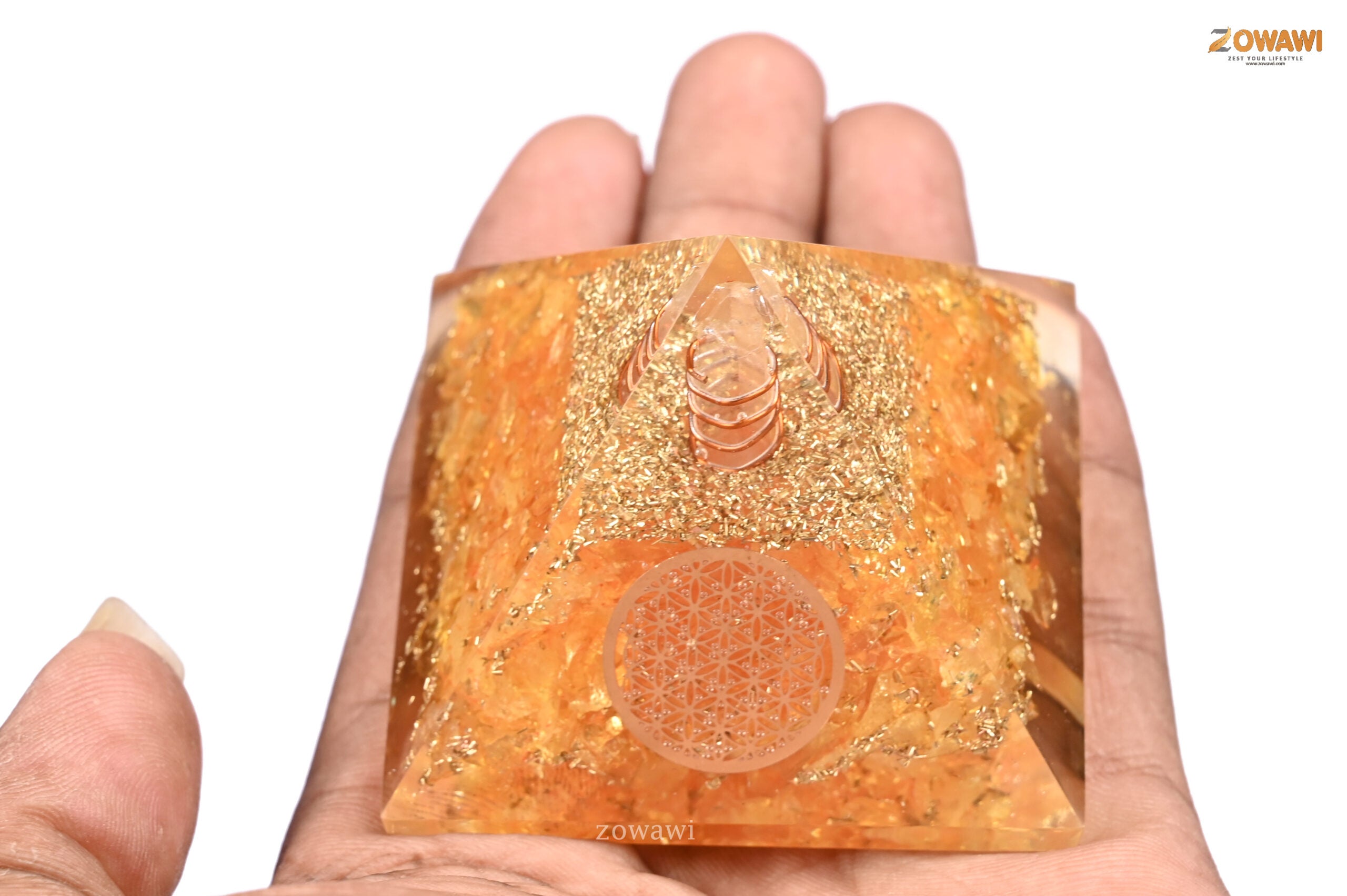 Energized Citrine Orgonite Pyramid