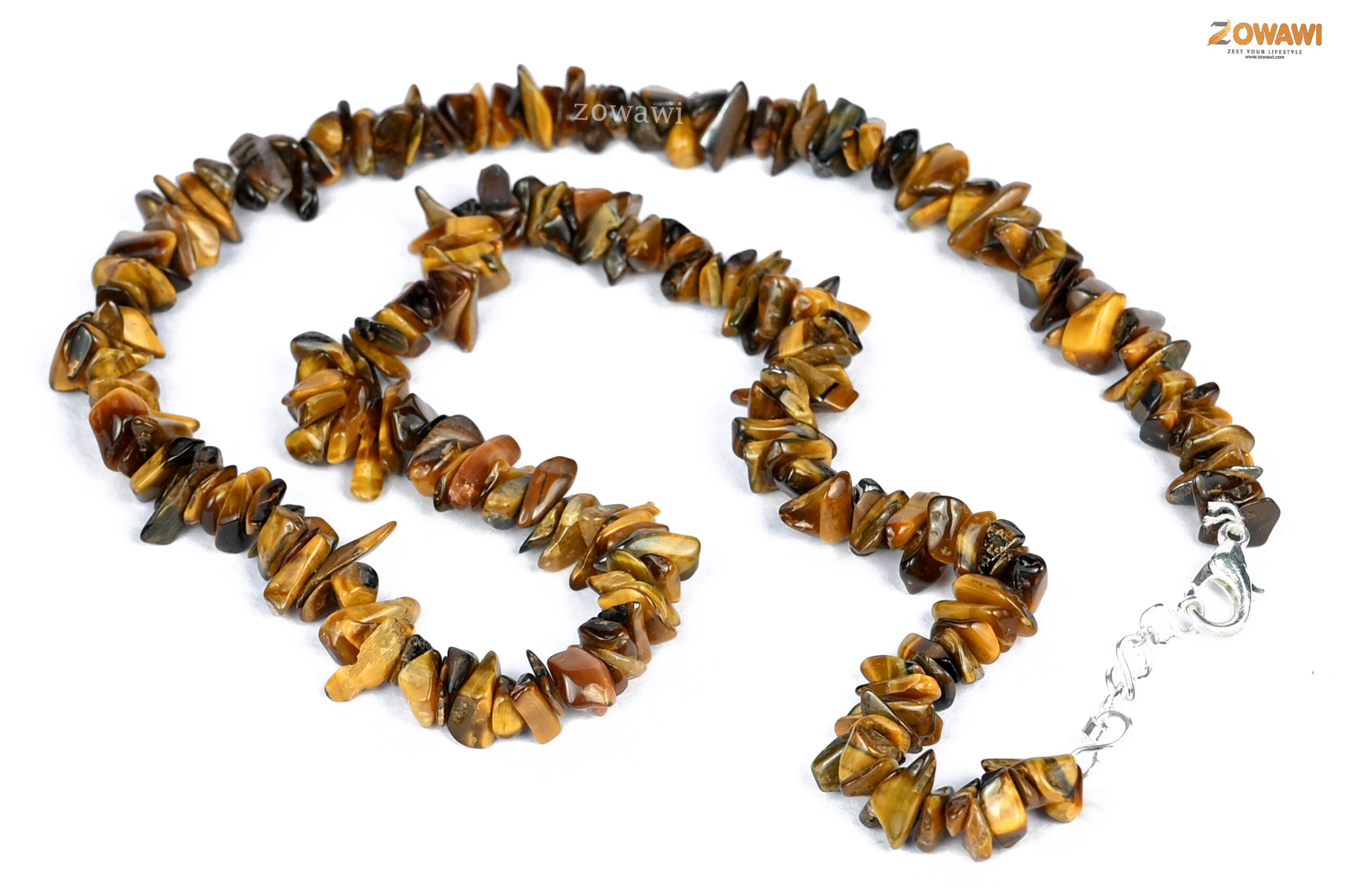 Premium Tiger Eye Chips Necklace For Daily Wear