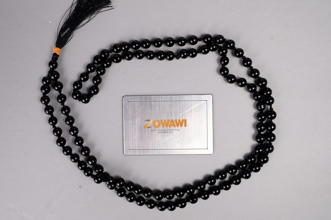 Export Quality Natural Black Obsidian Mala 8mm Beads Size 108+1=109 beads