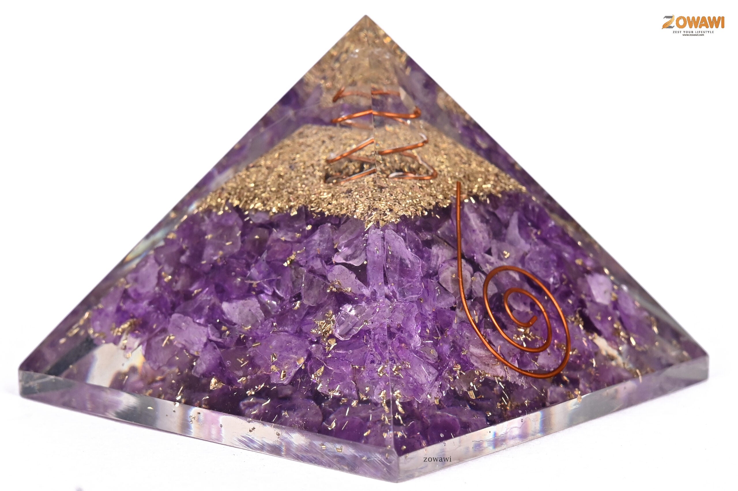 Energized Amethyst Orgonite Pyramid