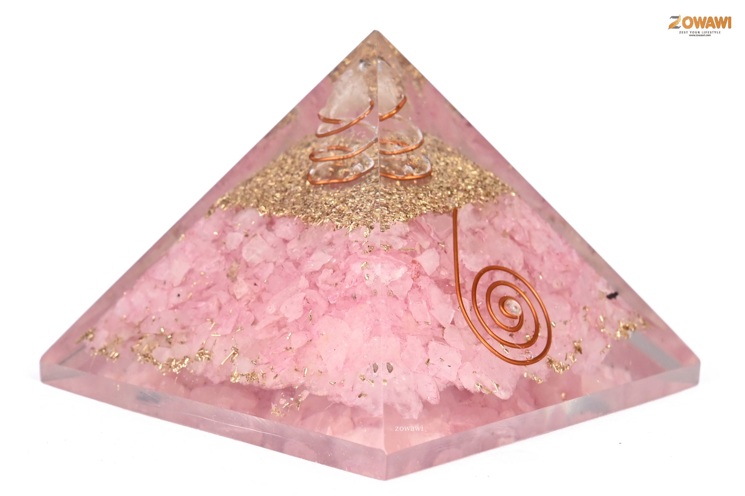 Energized Rose Quartz Orgonite Pyramid