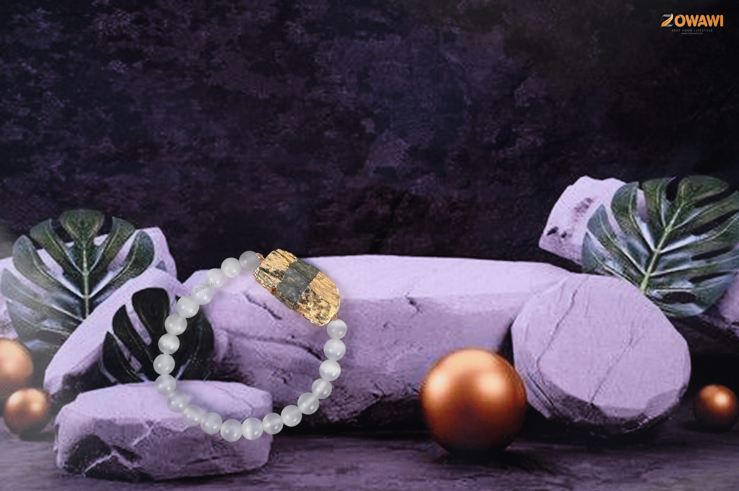 Natural Selenite Kynite Combination Unisex Bracelet