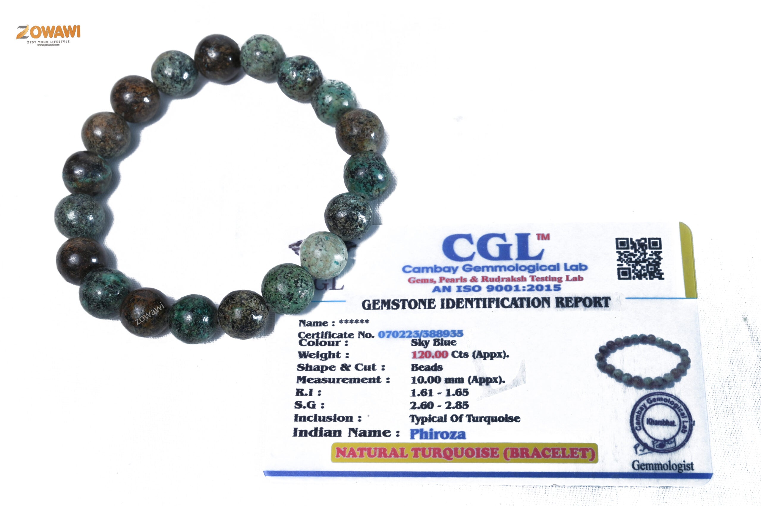 Premium African Turquoise 10mm Bracelet