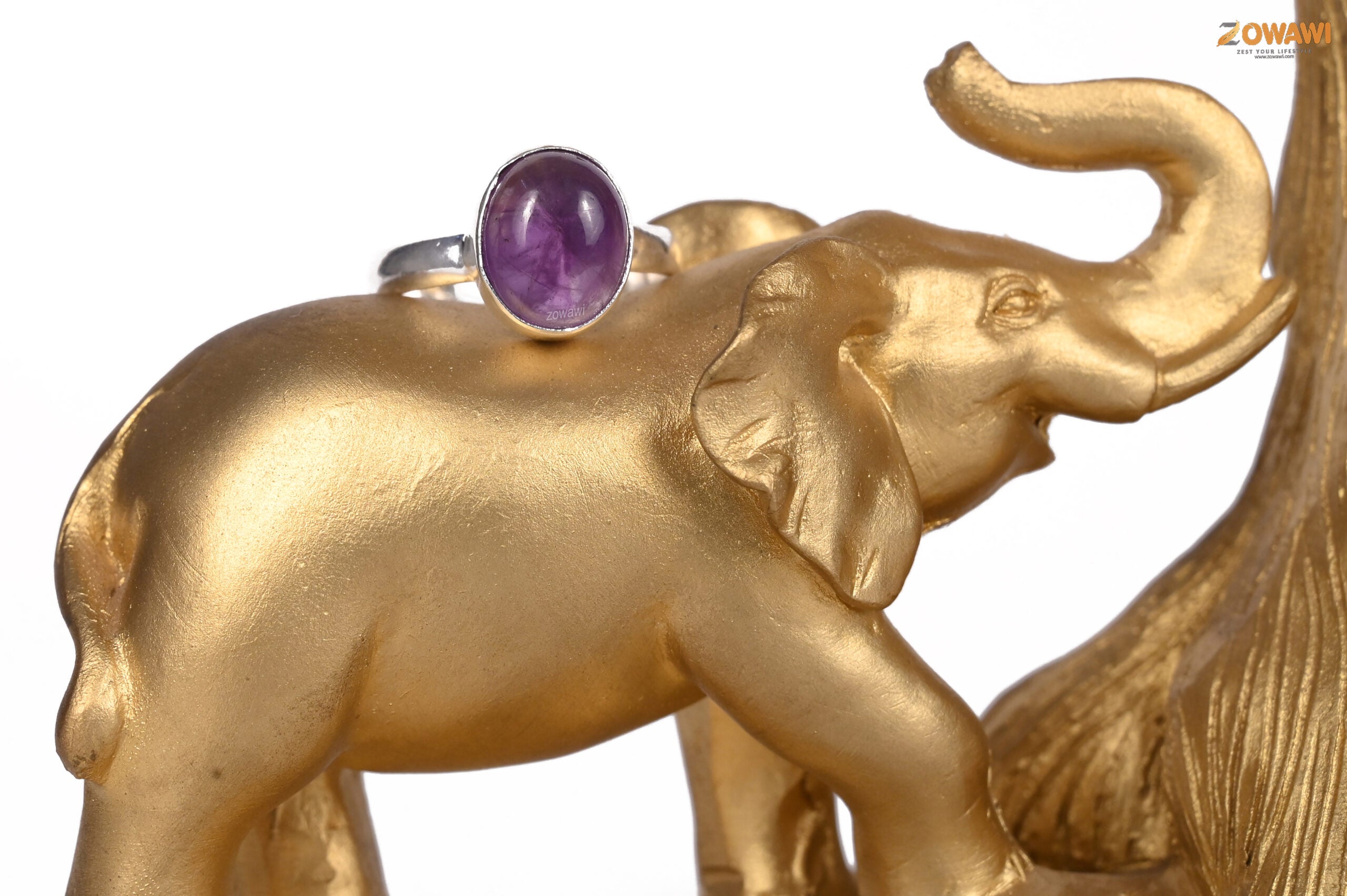 Premium Amethyst Silver Ring With 925 Hallmark