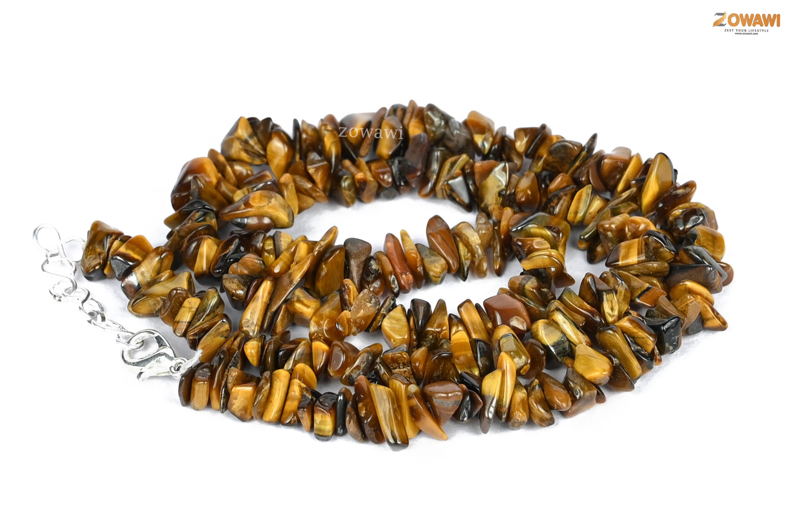 Premium Tiger Eye Chips Necklace For Daily Wear