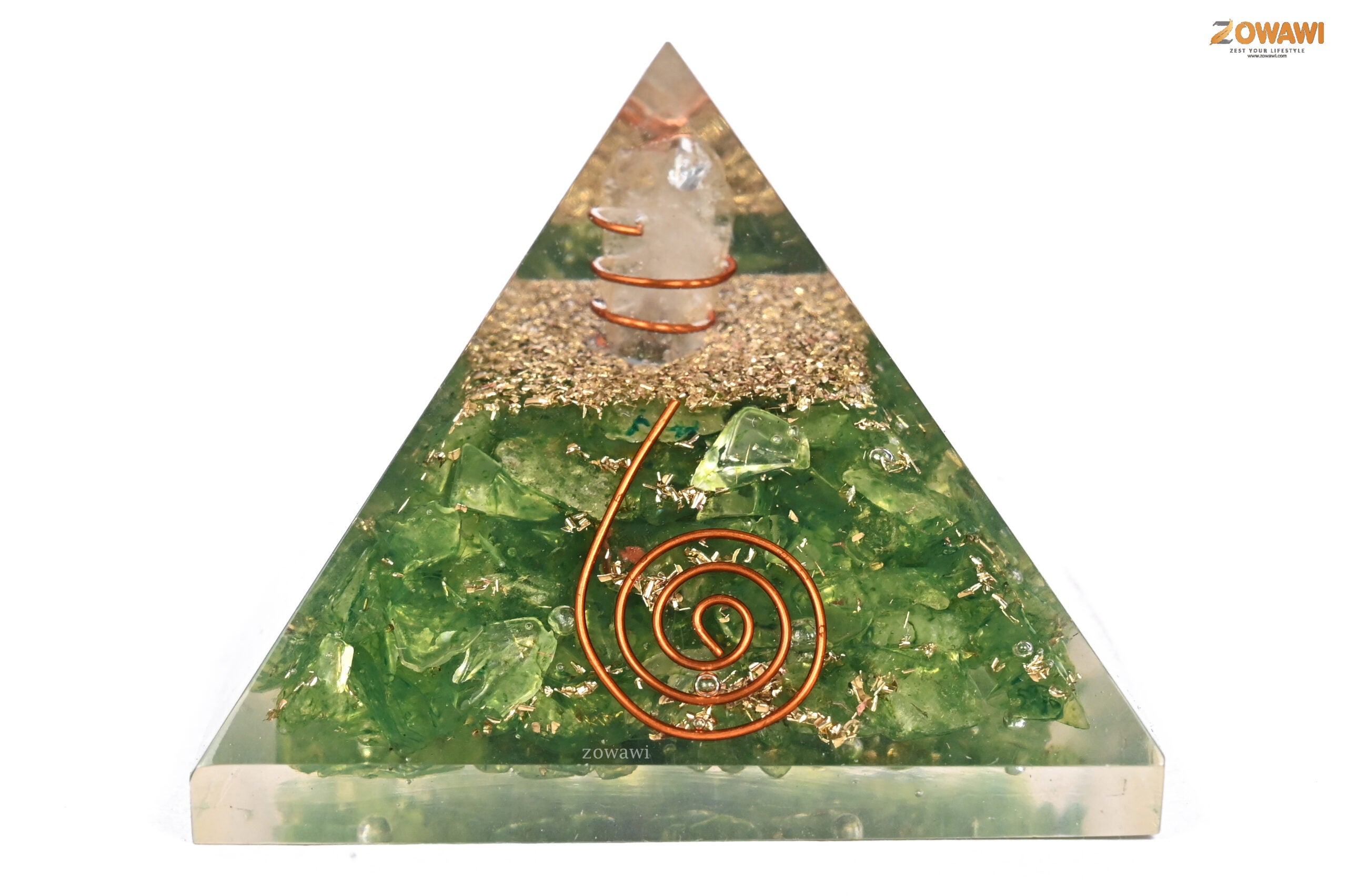 Energized Peridot Orgonite Pyramid