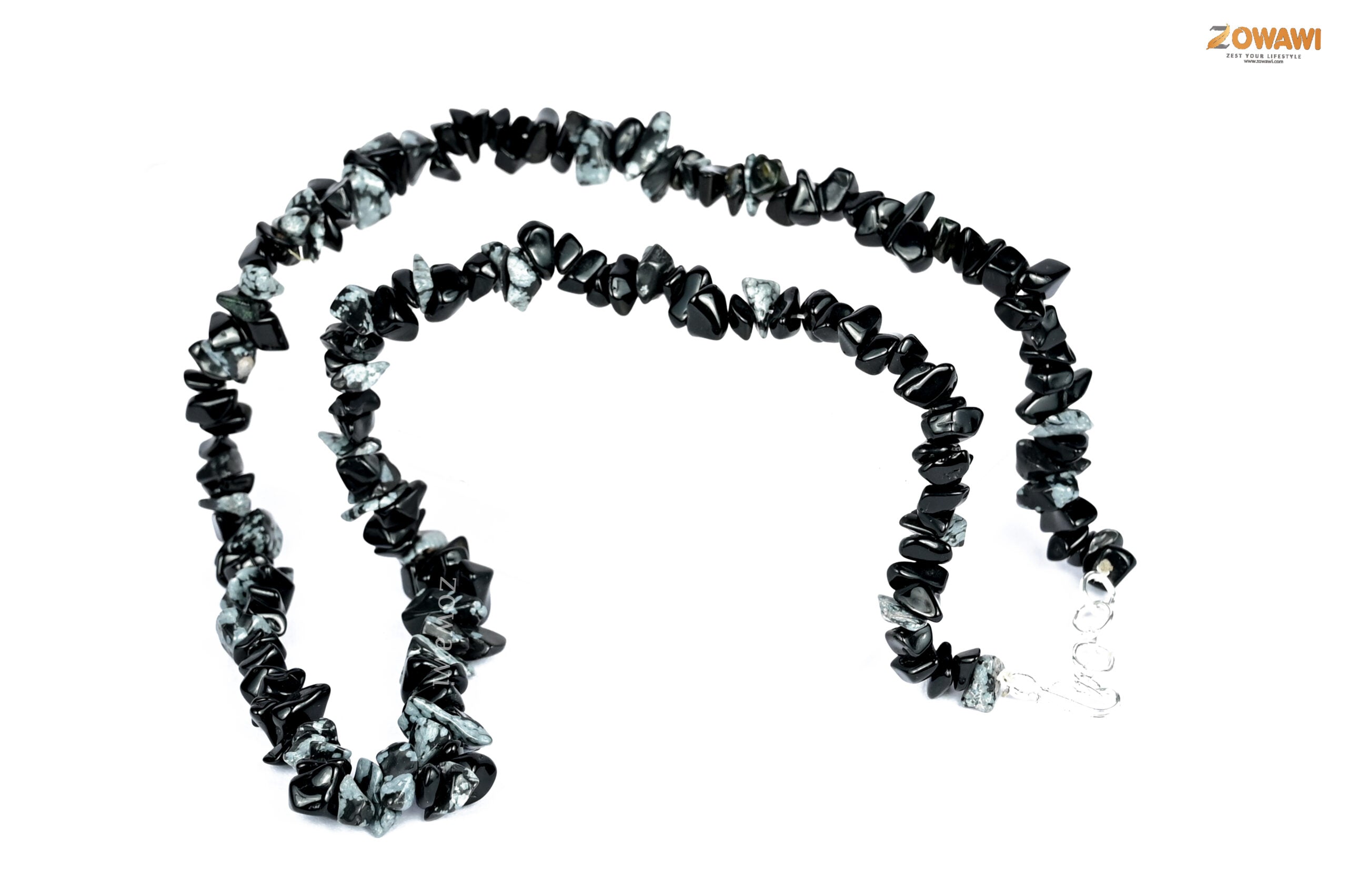 Premium Snowflakes Obsidian Necklace For Daily Wear