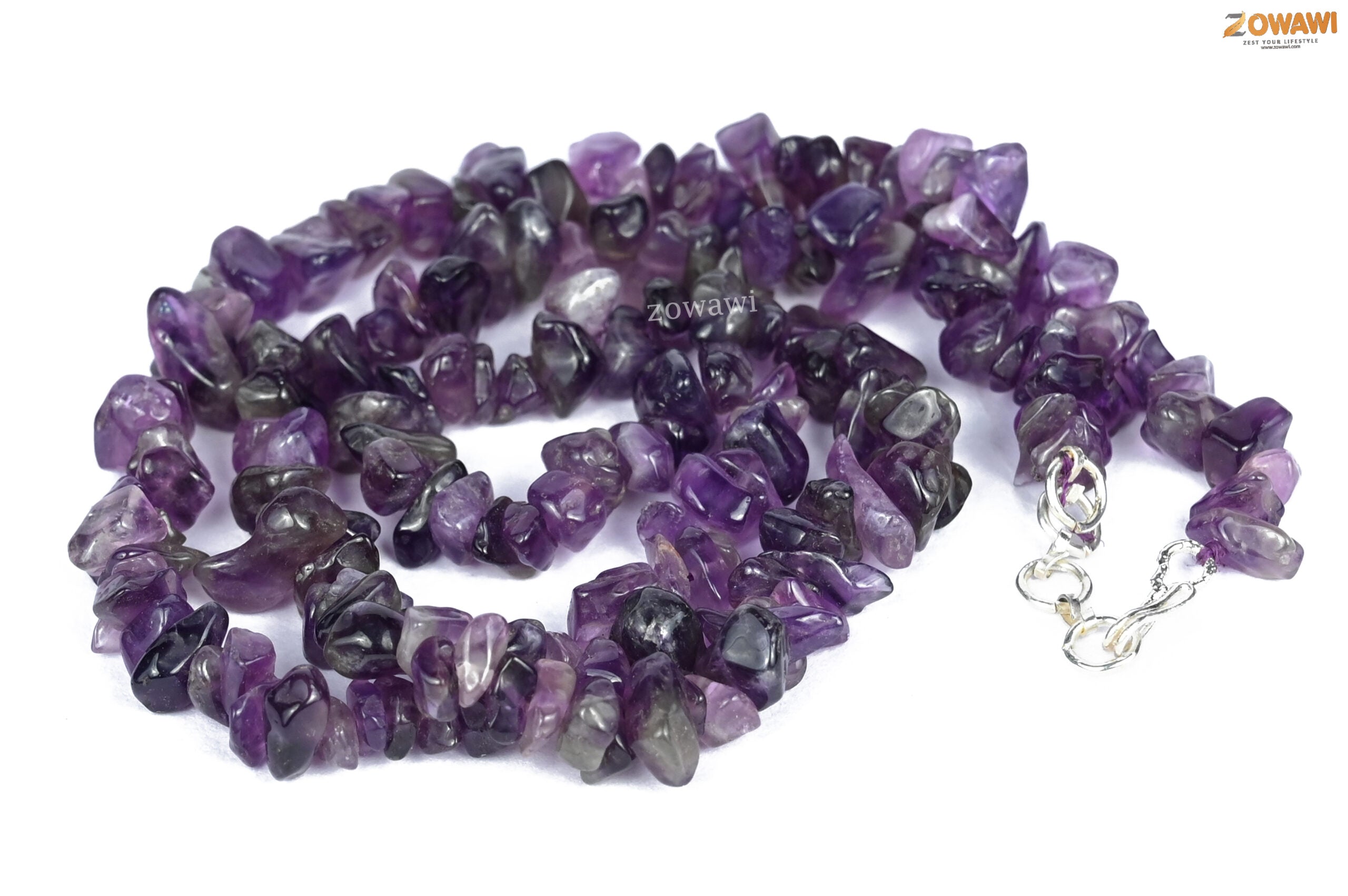 Premium Amethyst Chips Necklace For Daily Wear