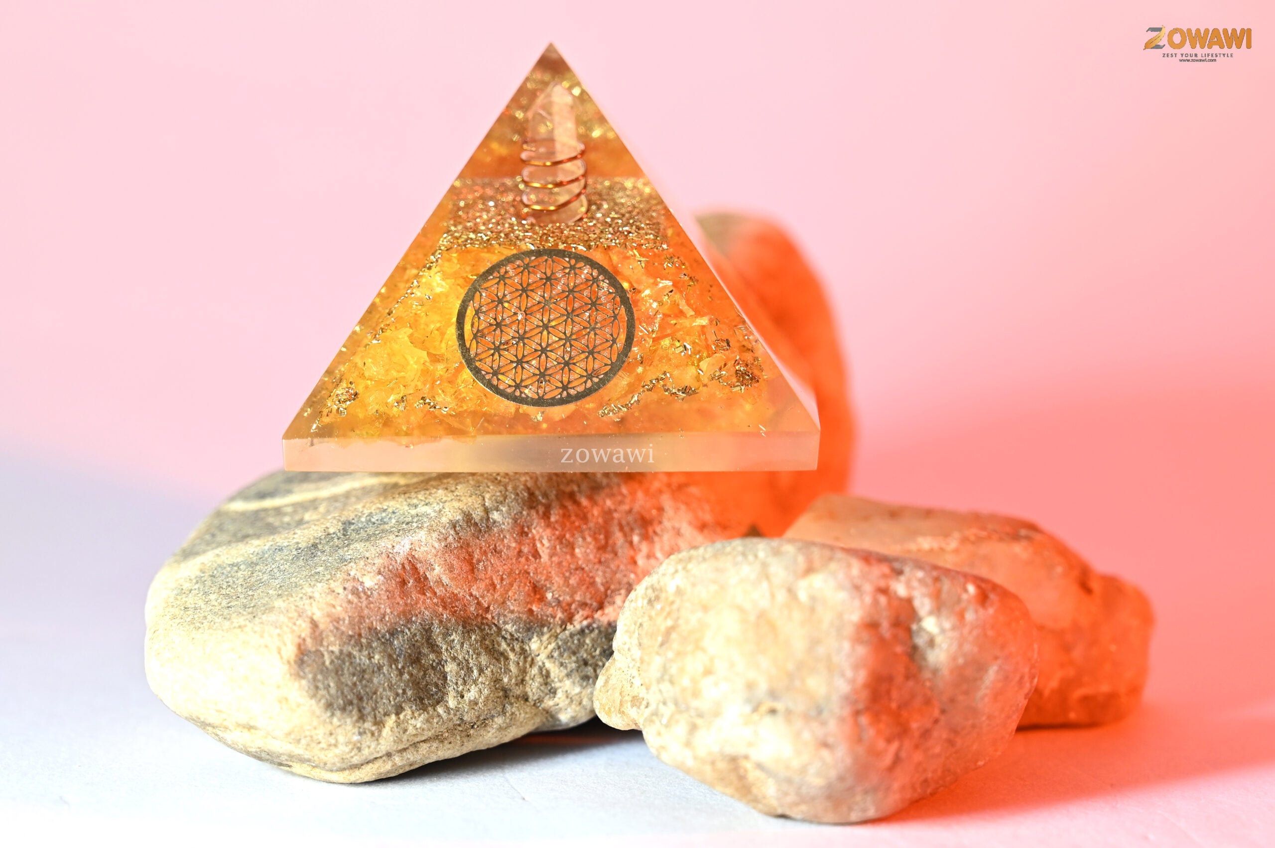 Energized Citrine Orgonite Pyramid