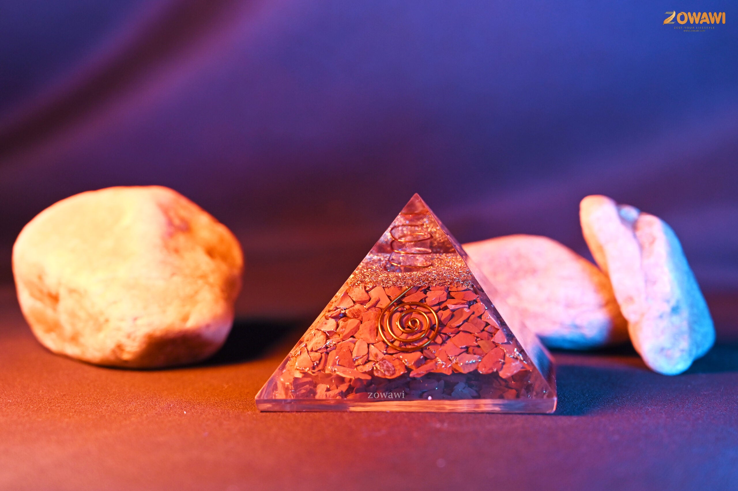 Energized Red Jasper Crystal Orgonite Pyramid
