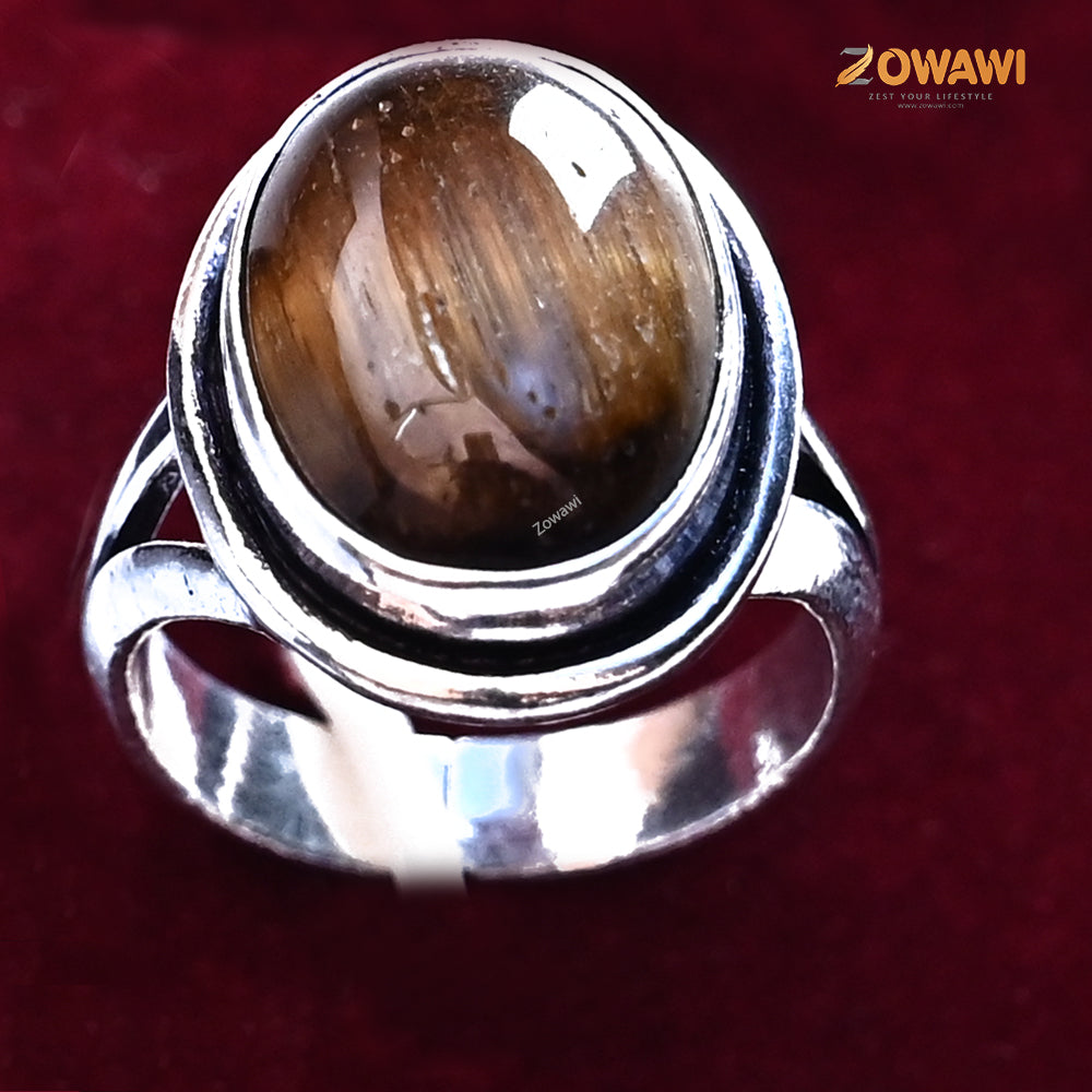 Natural Tiger Eye Unisex Adjustable Ring
