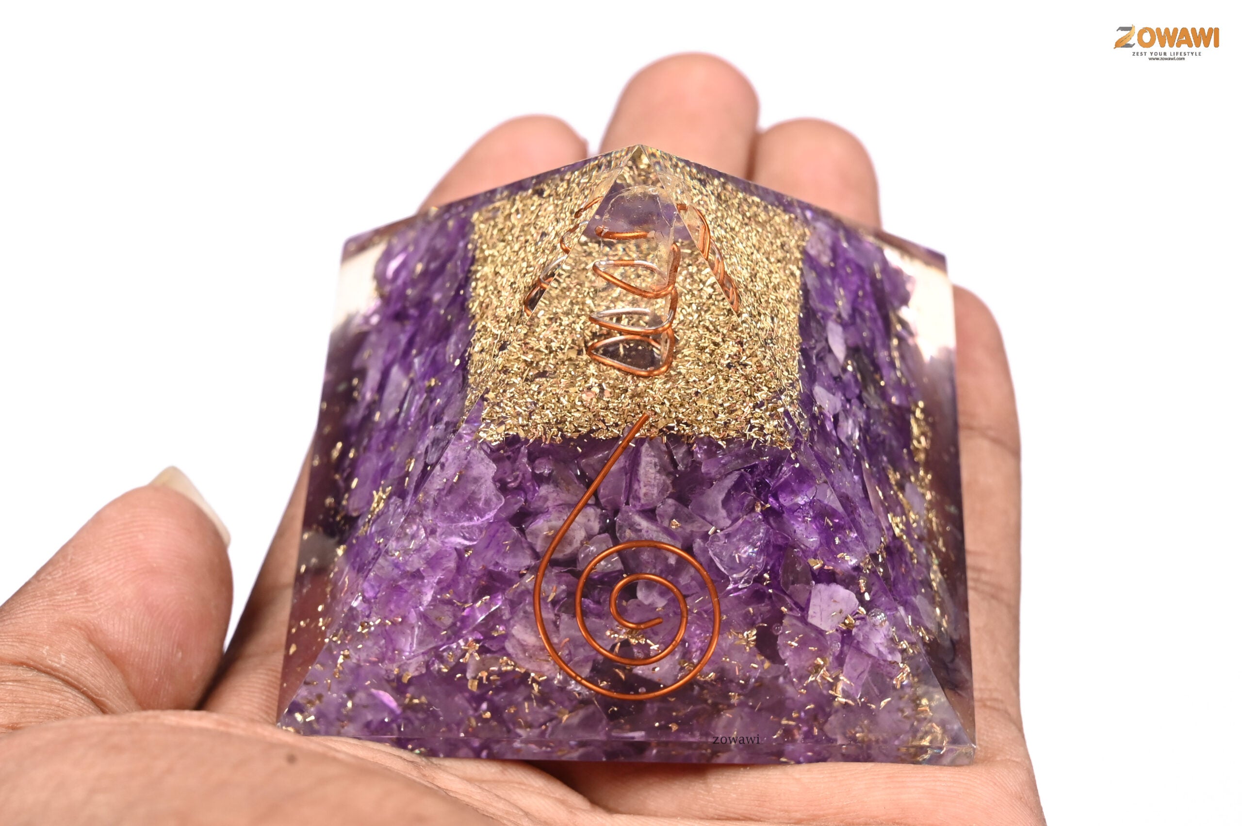Energized Amethyst Orgonite Pyramid