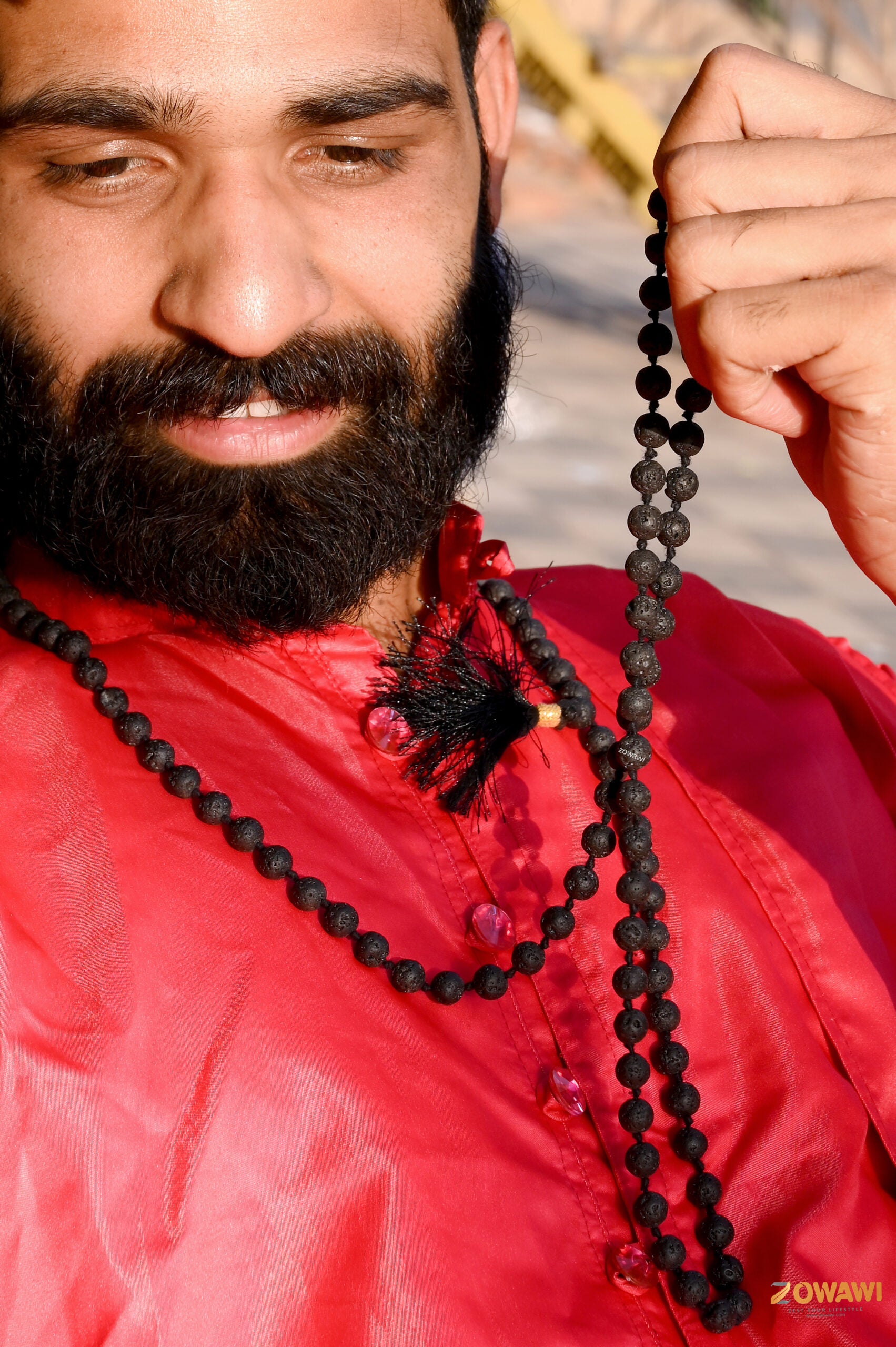 Export Quality Natural Lava Mala Rosary 8mm Beads Size 108+1=109 Beads