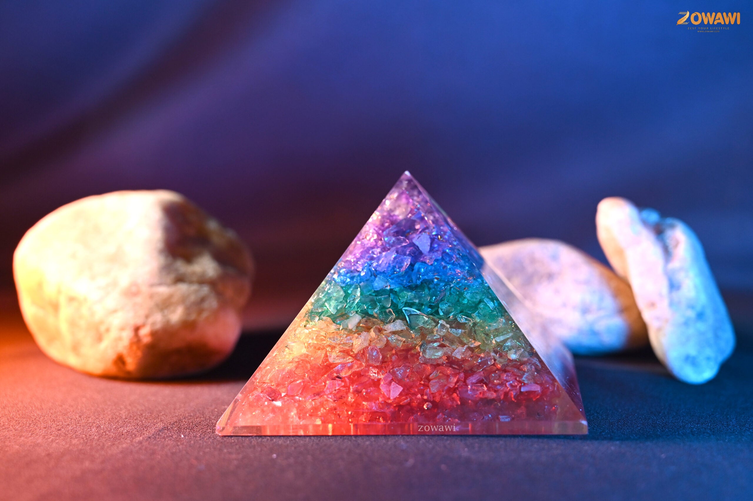 Energized 7 Chakra Orgonite Pyramid