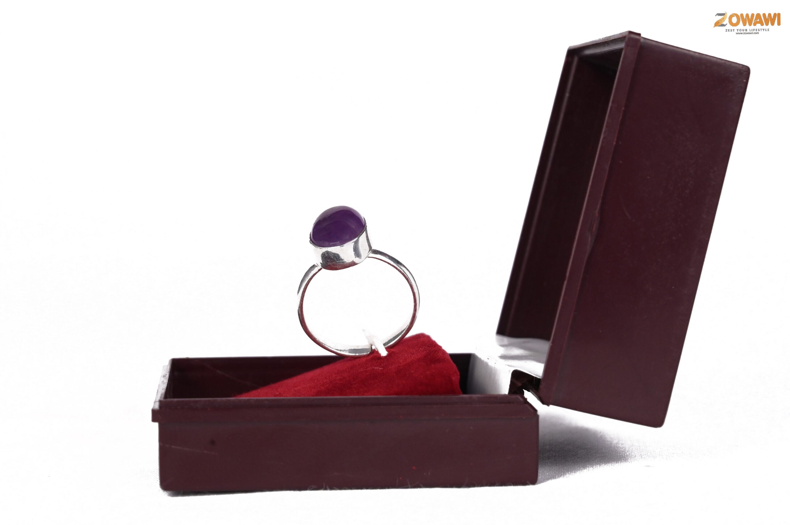 Premium Amethyst Silver Ring With 925 Hallmark