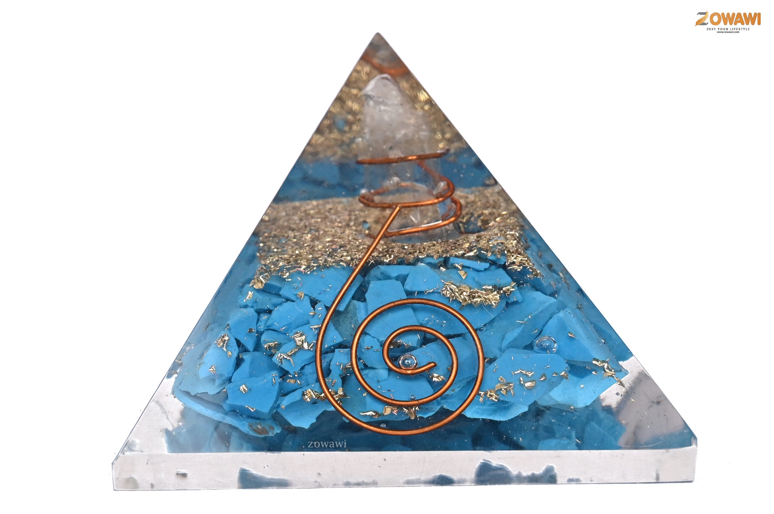 Energized Turquoise Orgonite Pyramid 50mm Size