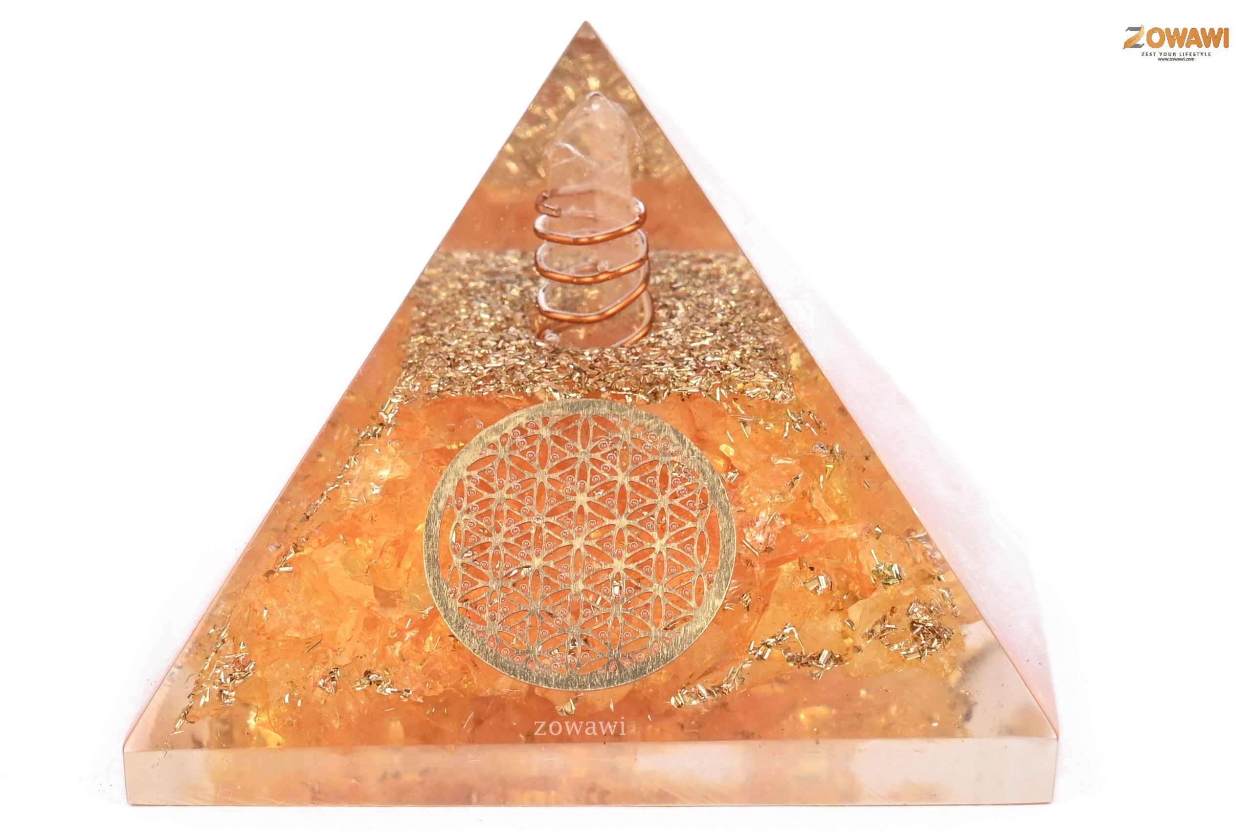 Energized Citrine Orgonite Pyramid
