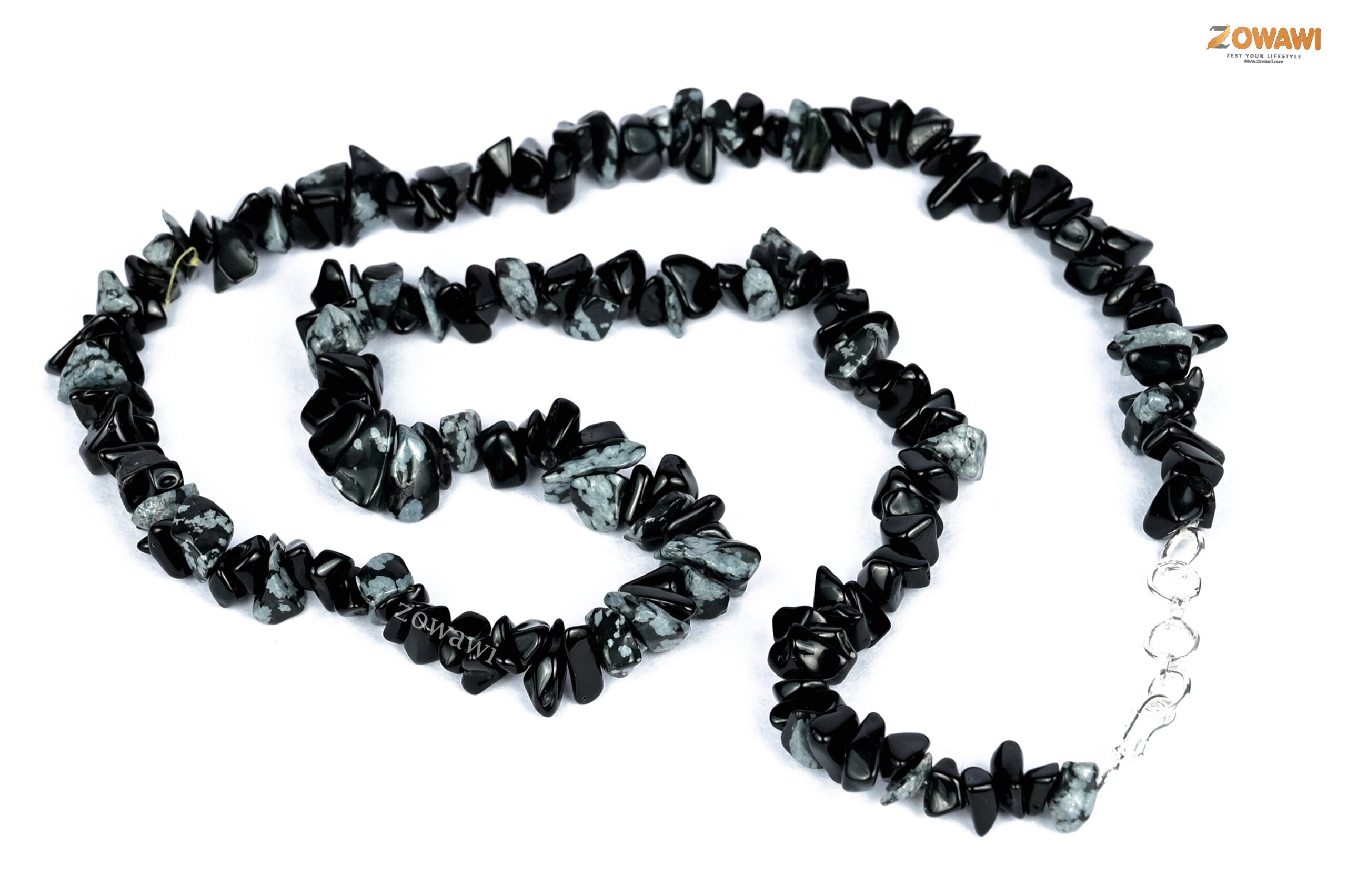 Premium Snowflakes Obsidian Necklace For Daily Wear
