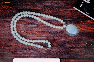 Natural Opalite Necklace With Pendant Unisex Necklace Pendant