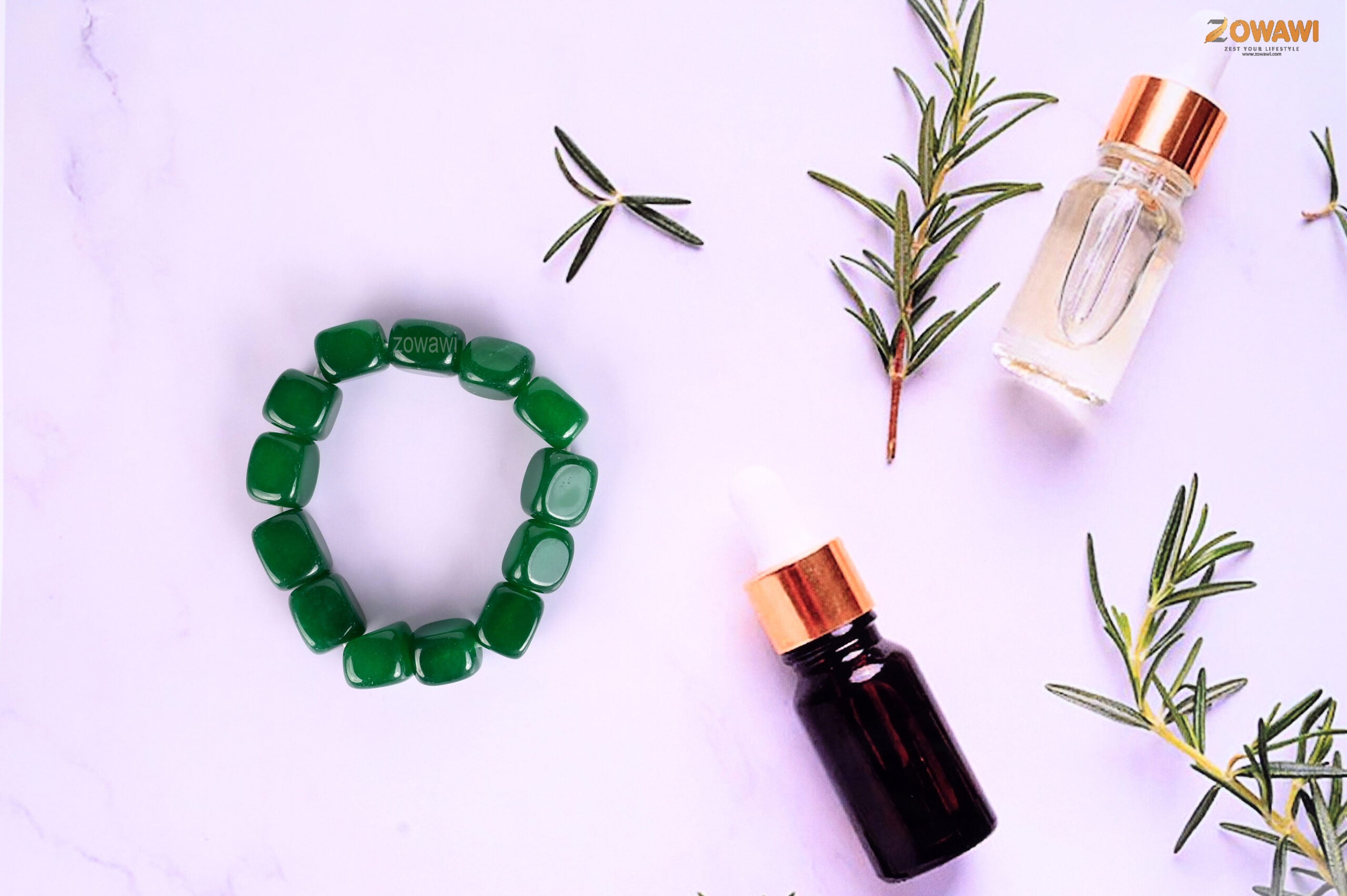 Premium Natural Green Jade Pebbles Bracelet