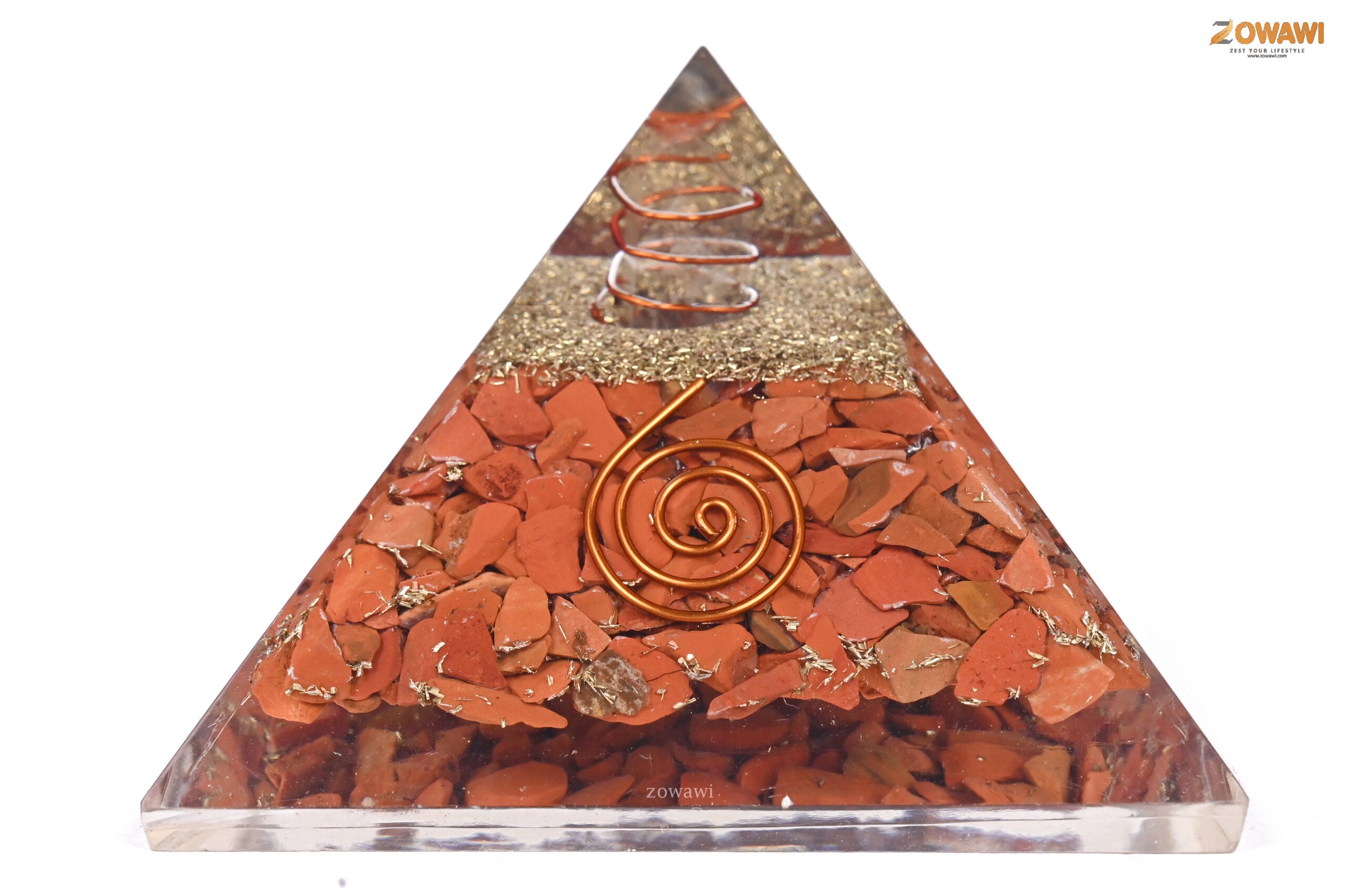 Energized Red Jasper Crystal Orgonite Pyramid