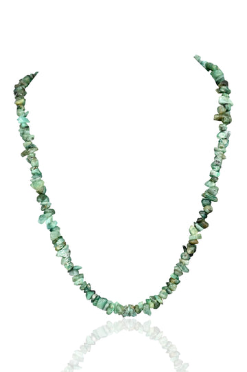 Premium Green Emerald Chips Necklace For Daily Wear