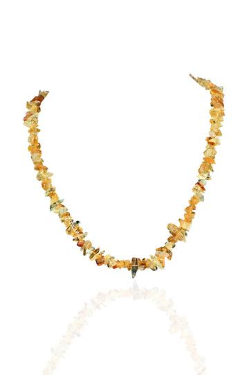Premium Citrine Chips Necklace For Daily Wear
