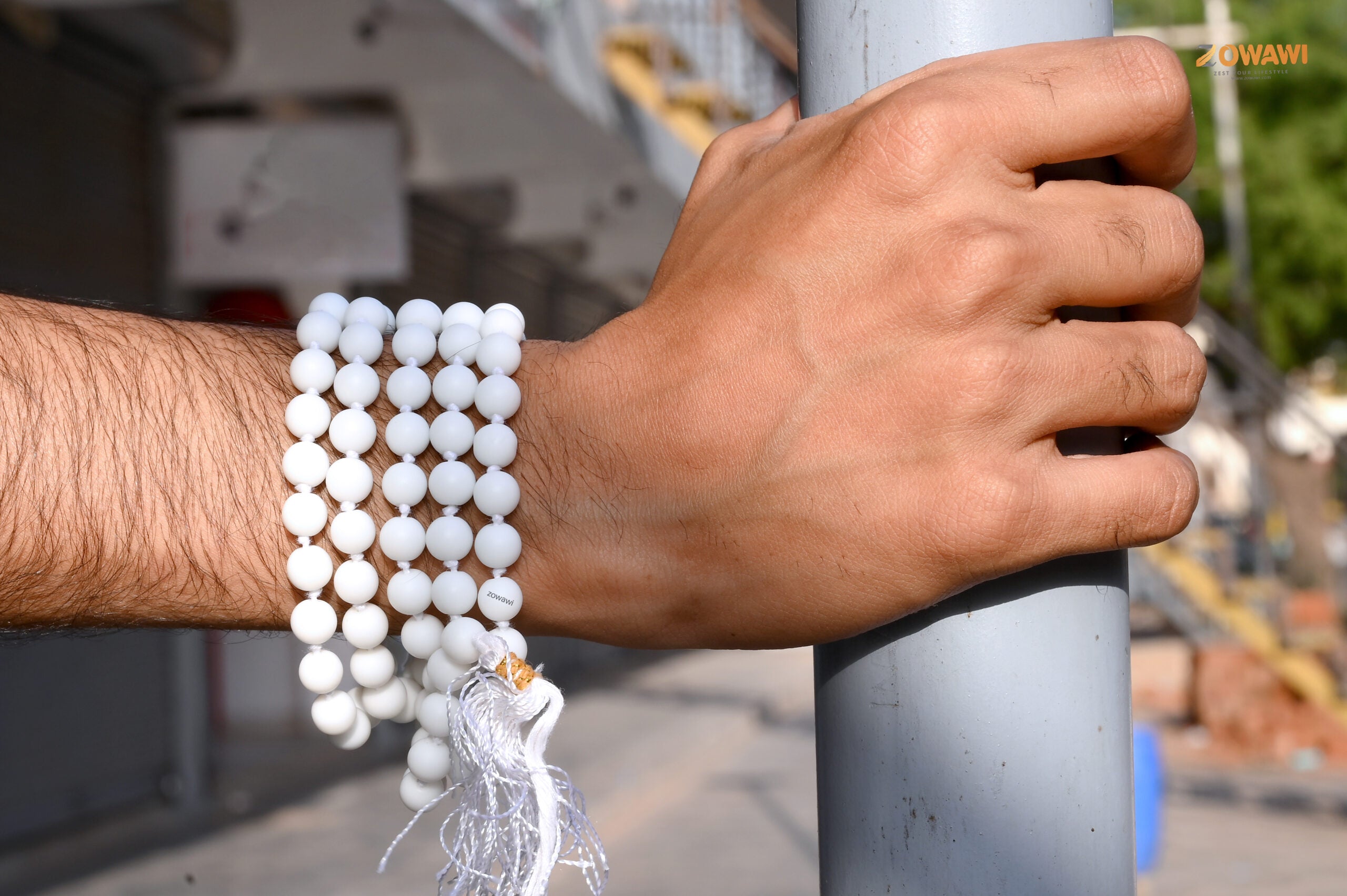 Export Quality Natural White Agate Mala 8mm Beads Size 108 + 1 = 109 Beads