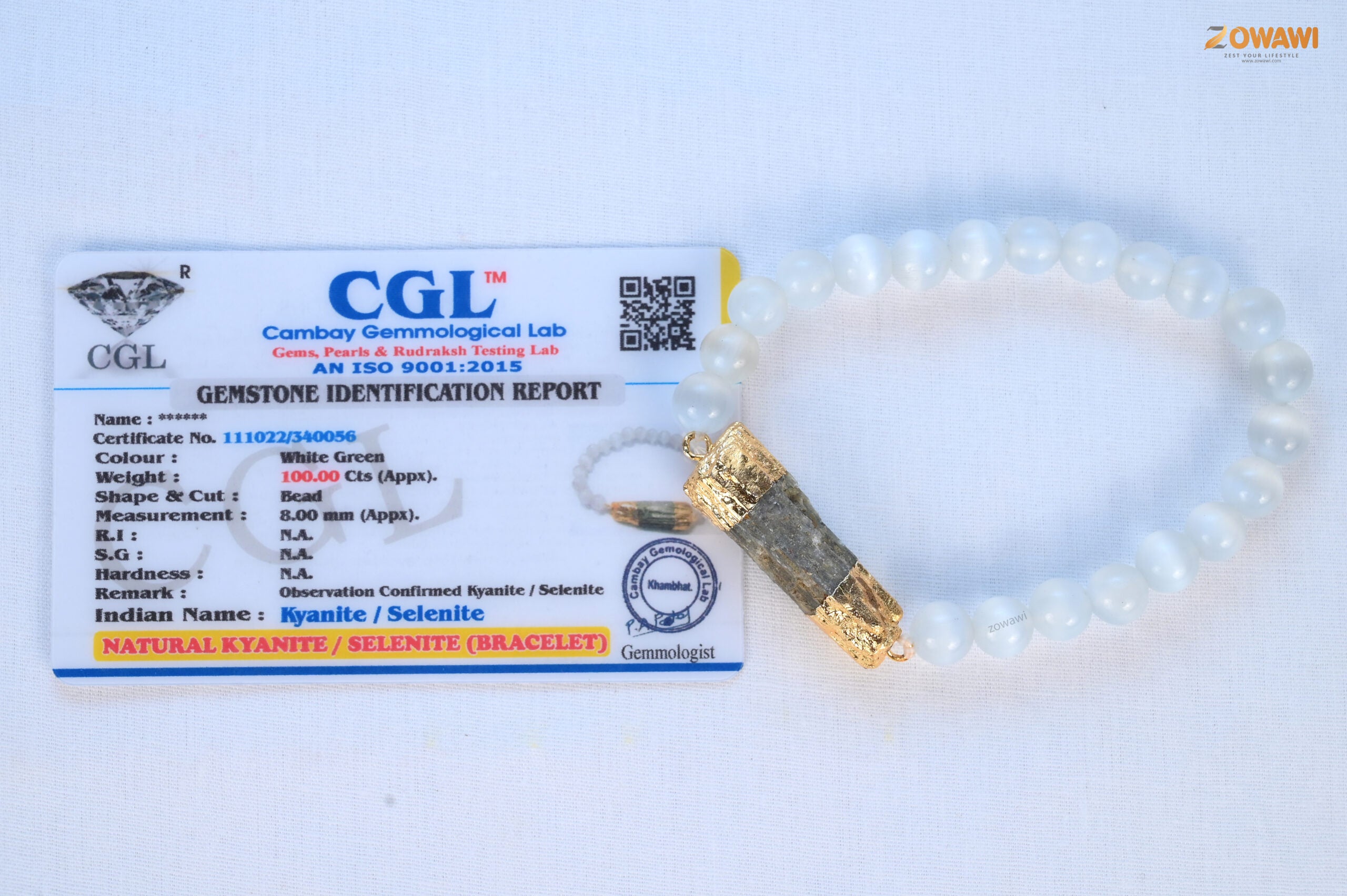 Natural Selenite Kynite Combination Unisex Bracelet