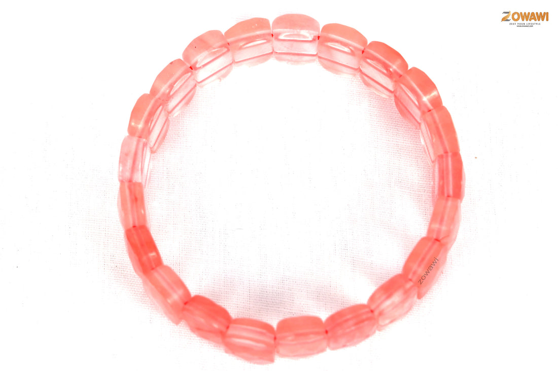 Premium Cherry Quartz Faceted Bracelet