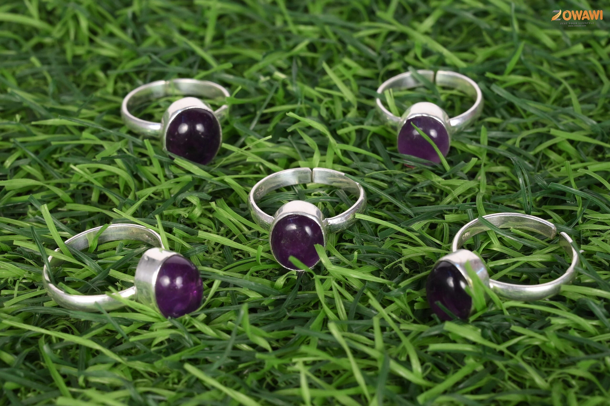Premium Amethyst Silver Ring With 925 Hallmark