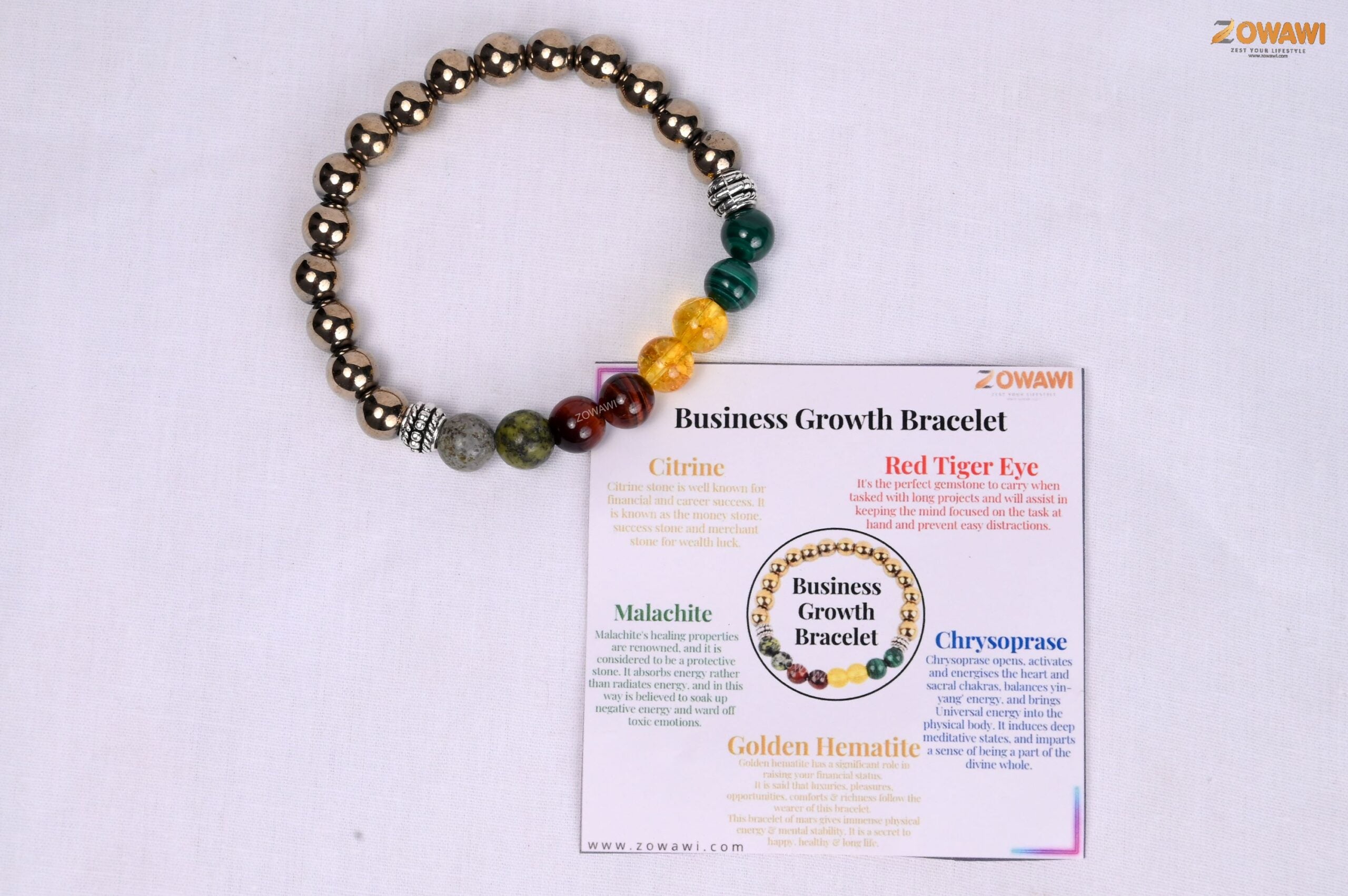 Premium Energized Business Growth Crystals Bracelet