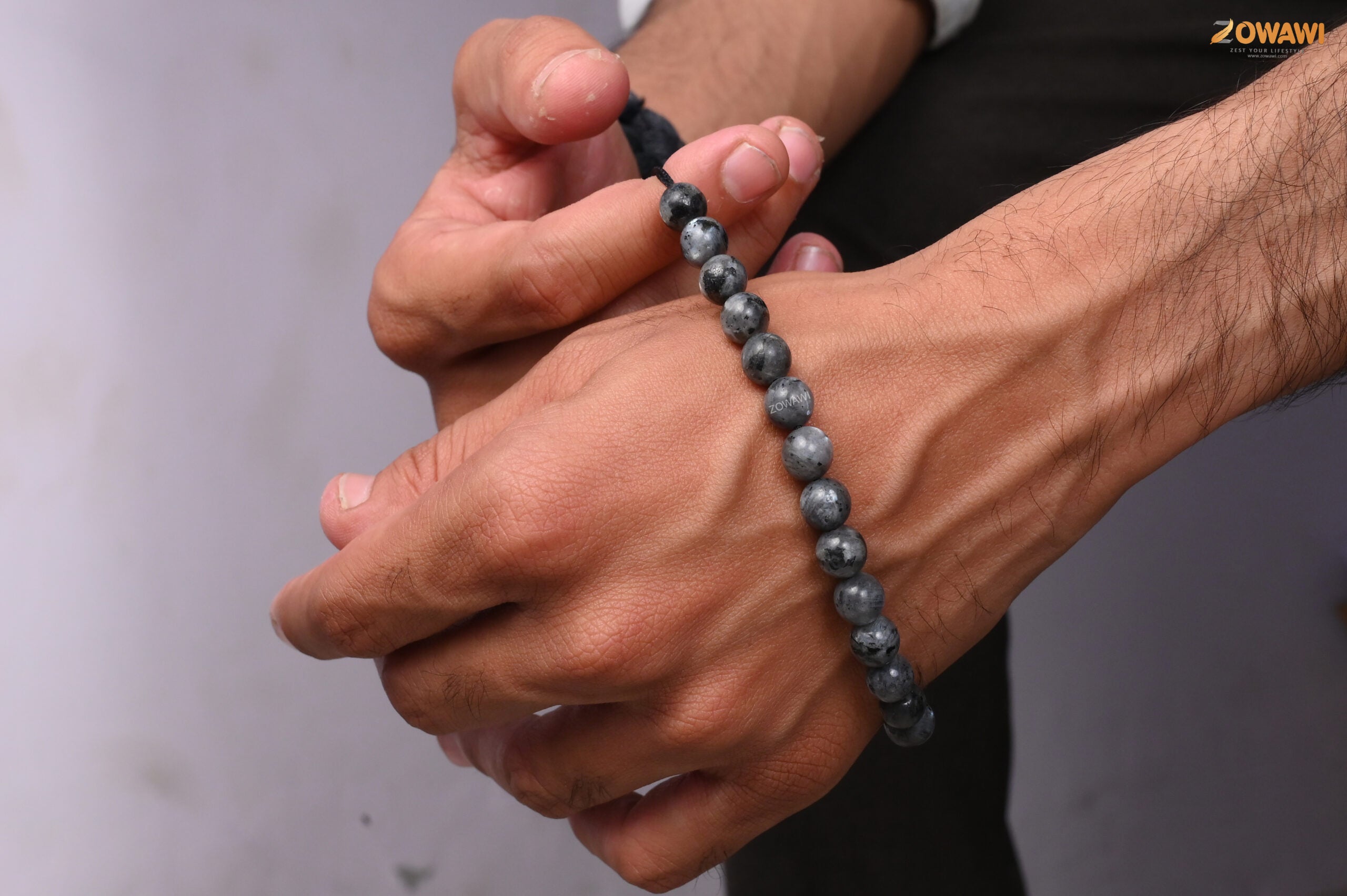 Premium Larvakite Crystal (Stone Of Protection) Bracelet