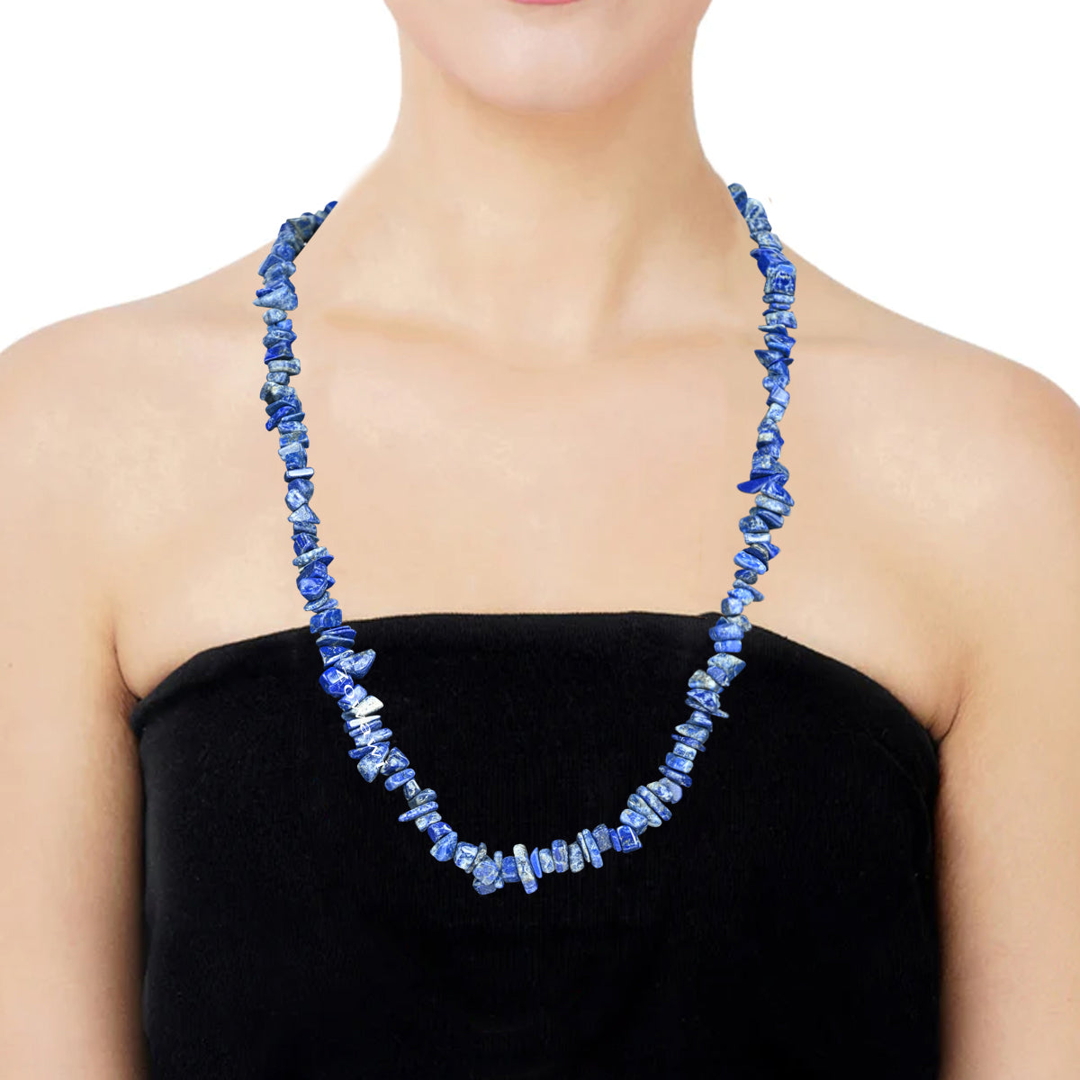 Premium Lapis Chips Necklace For Daily Wear