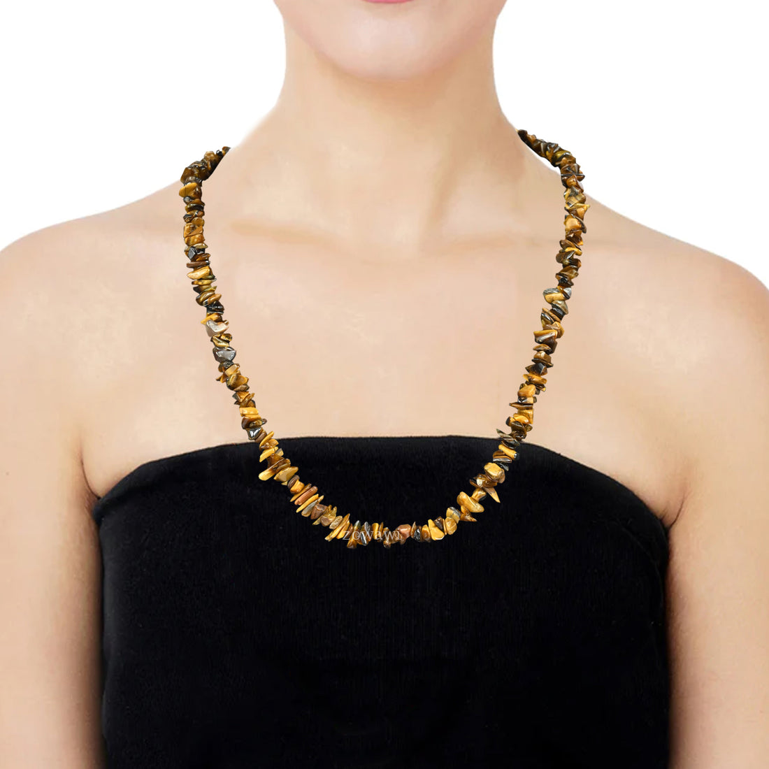 Premium Tiger Eye Chips Necklace For Daily Wear