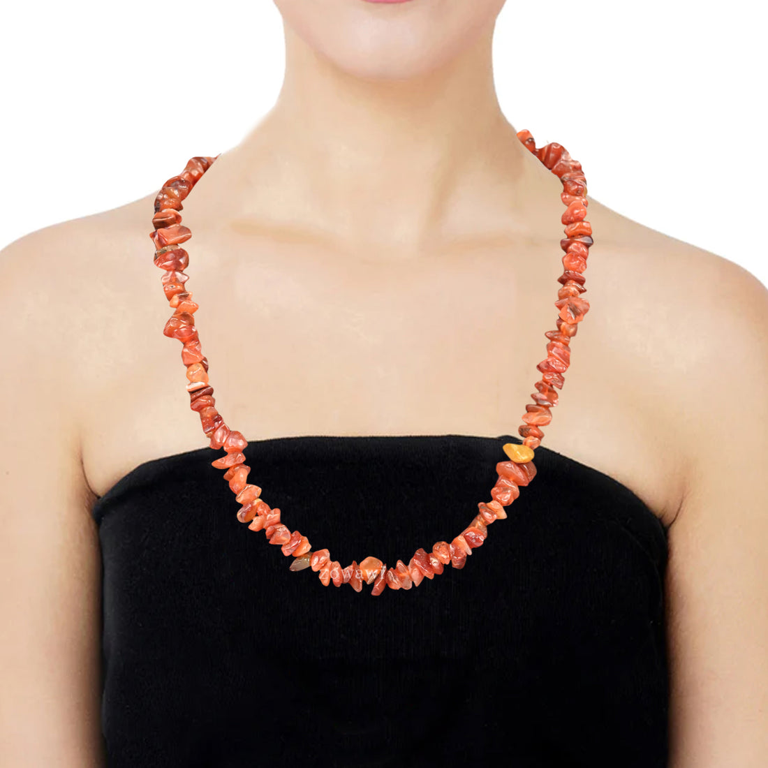 Premium Carnelian Chips Necklace For Daily Wear