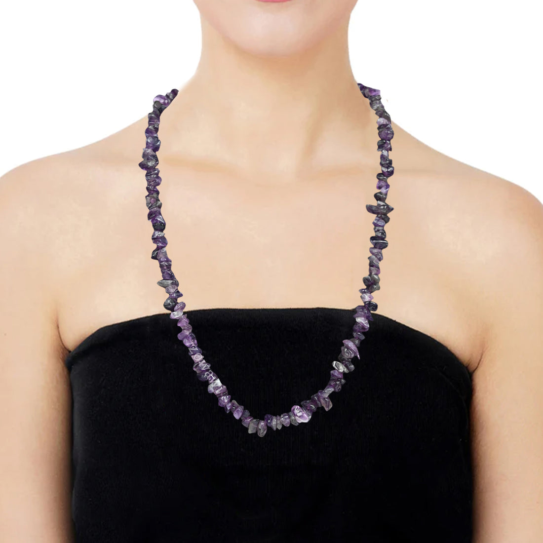 Premium Amethyst Chips Necklace For Daily Wear