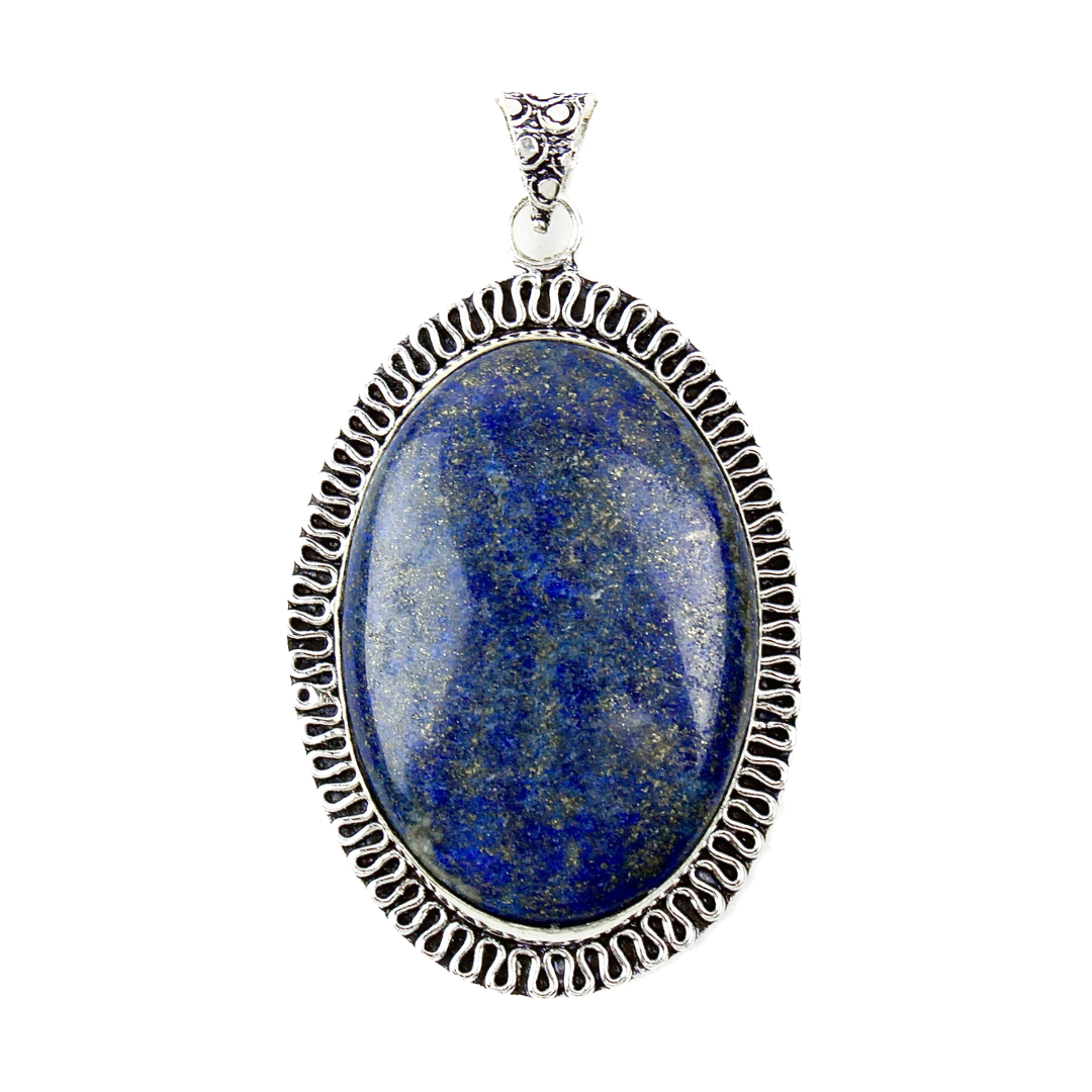 Natural Lapis Lazuli Pendant With Neck Chain (Stone Of Gods)