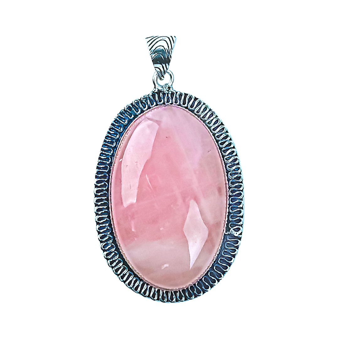 Natural Rose Quartz Pendant With Neck Chain ( Crystal of Love )