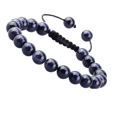Natural Blue Sand Stone Crystal Unisex Bracelet