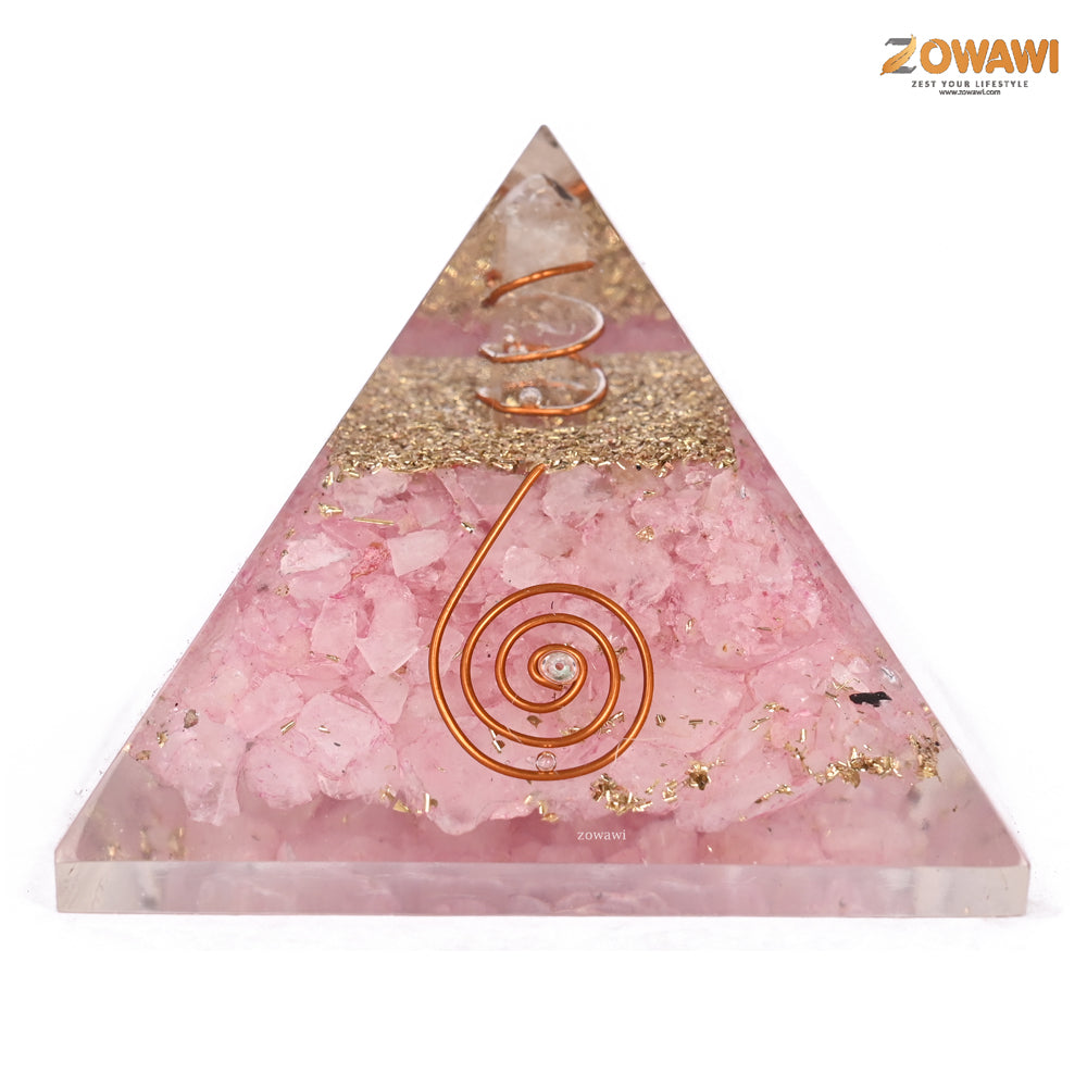 Energized Rose Quartz Orgonite Pyramid