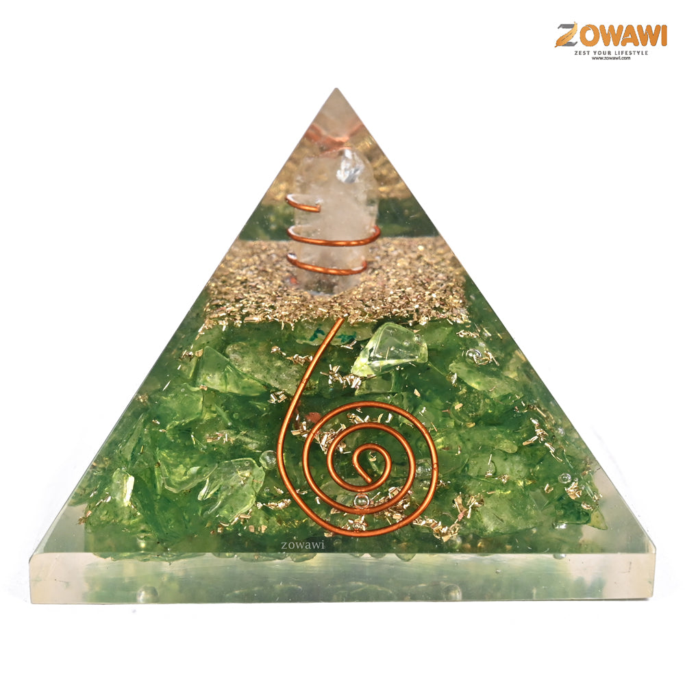 Energized Peridot Orgonite Pyramid