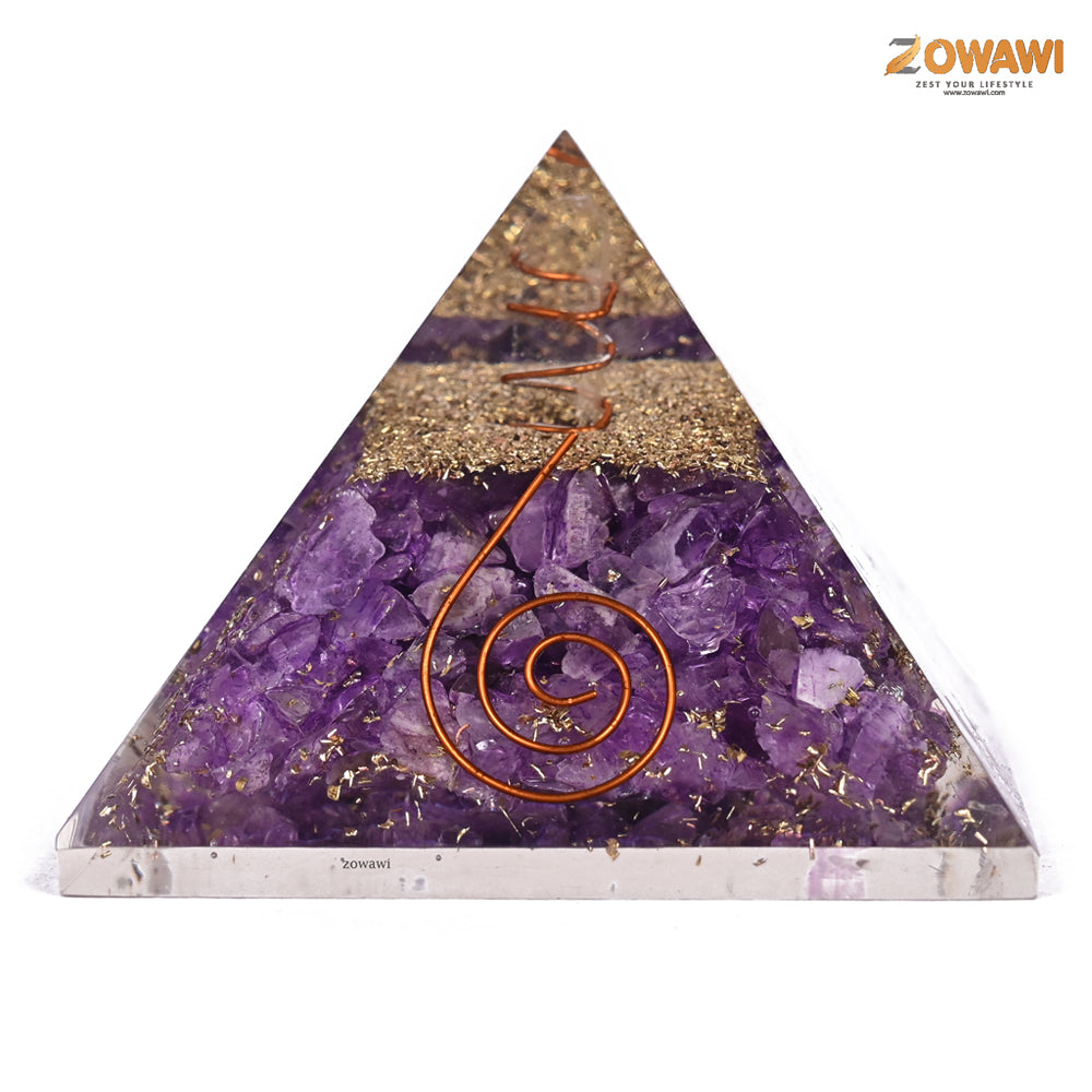 Energized Amethyst Orgonite Pyramid