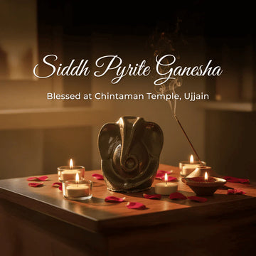 Energized Siddh Pyrite Ganesha Idol