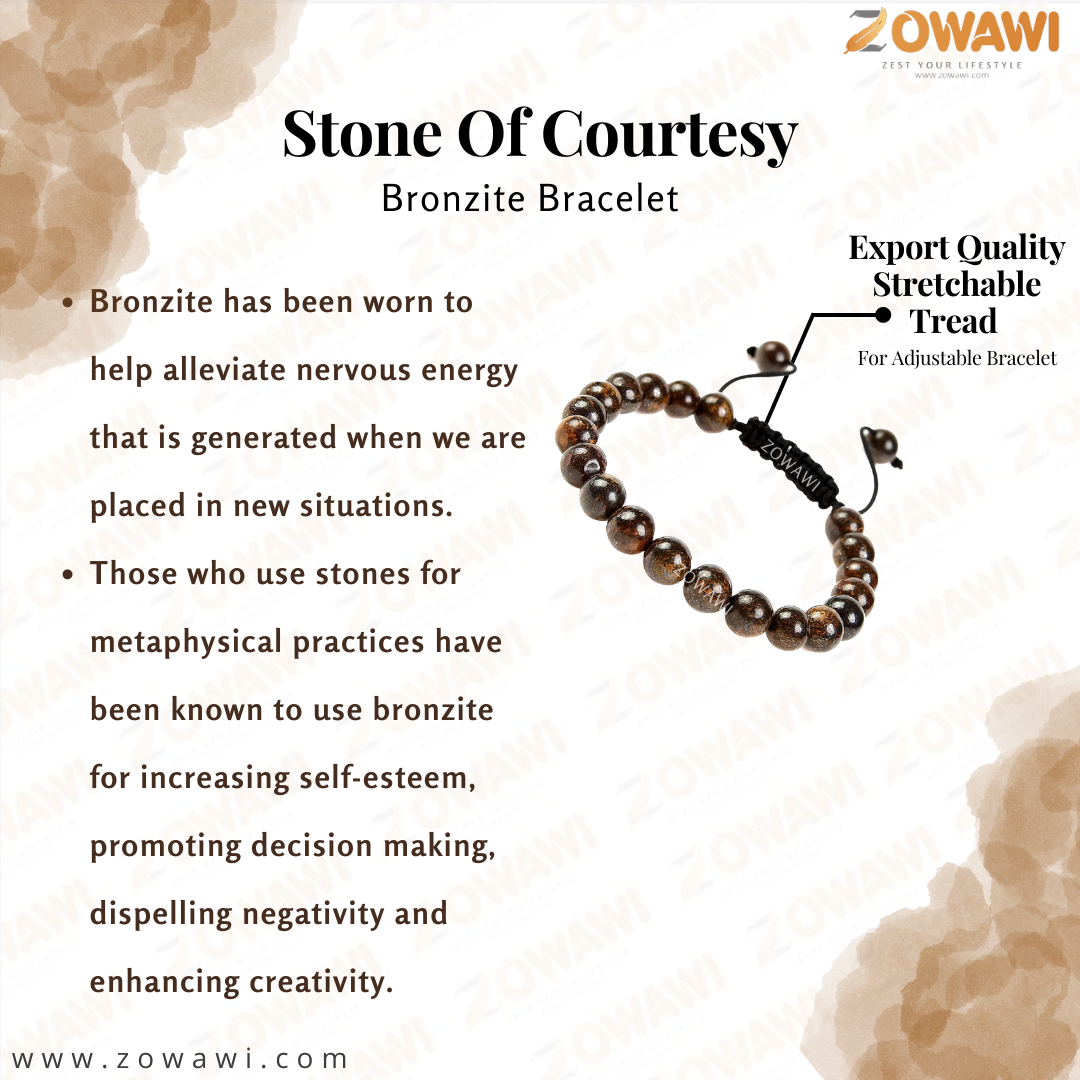 Natural Bronzite Unisex Bracelet