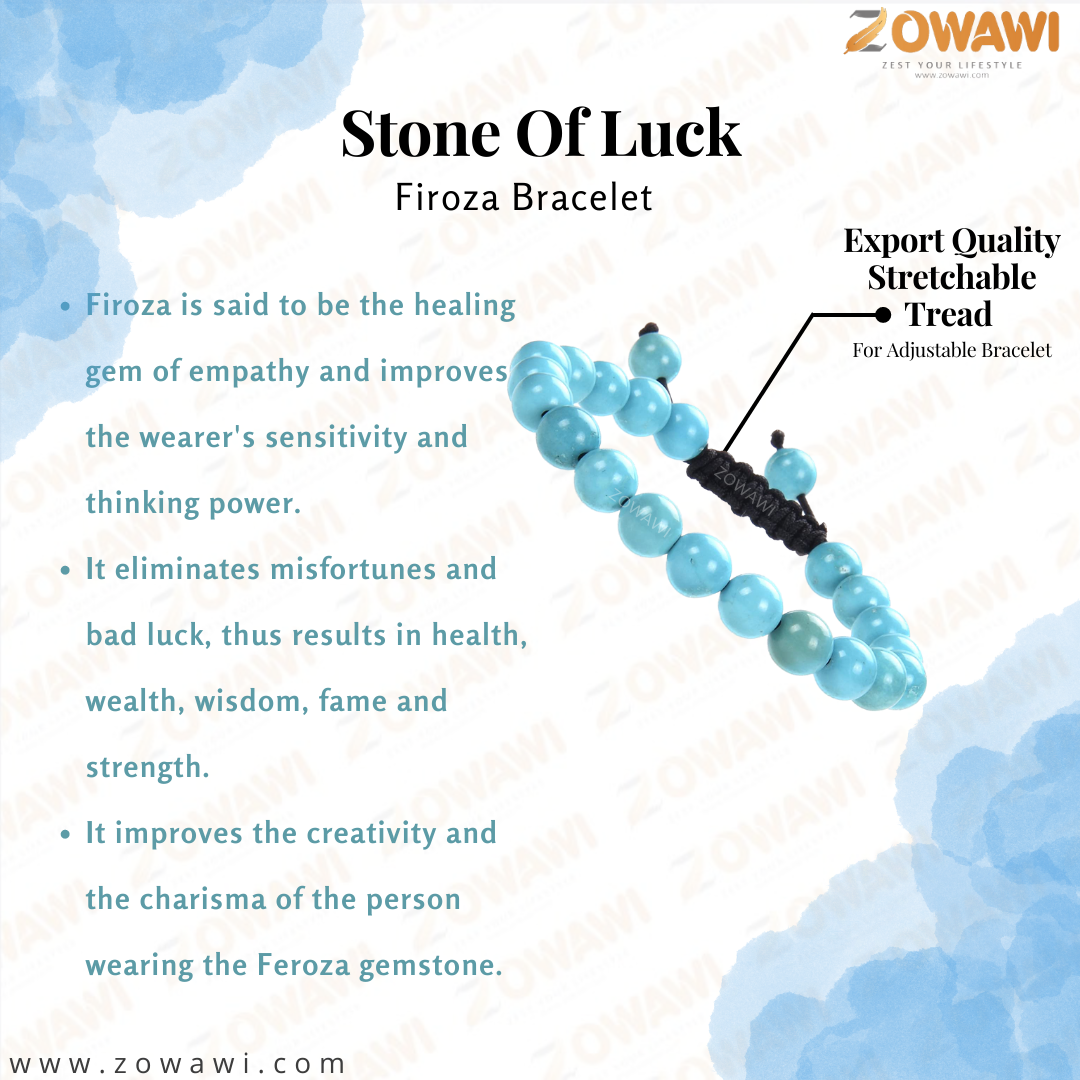 Natural IRani (Firoza) Turquoise Unisex Adjustable Bracelet