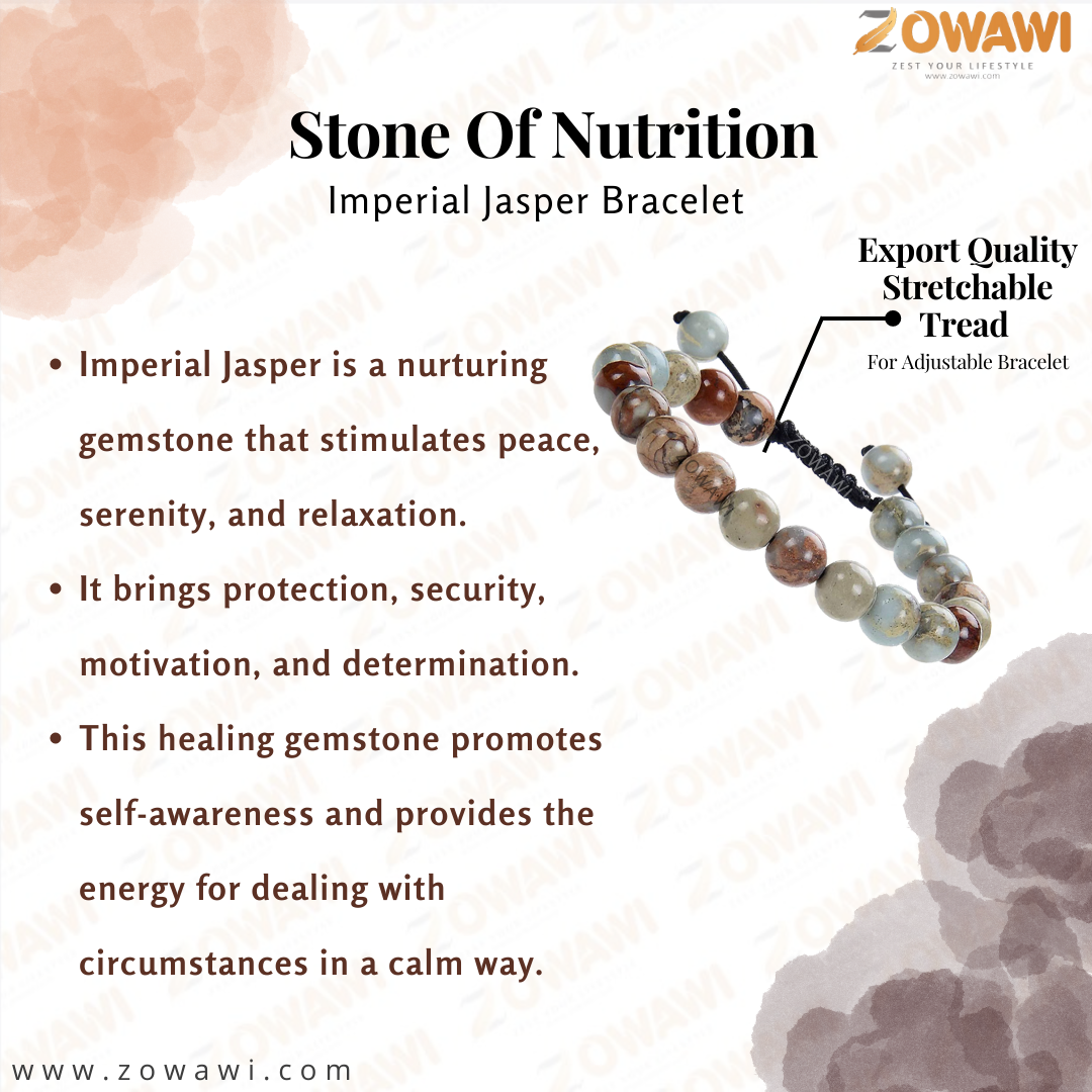 Natural Imperian Jasper Unisex Bracelet